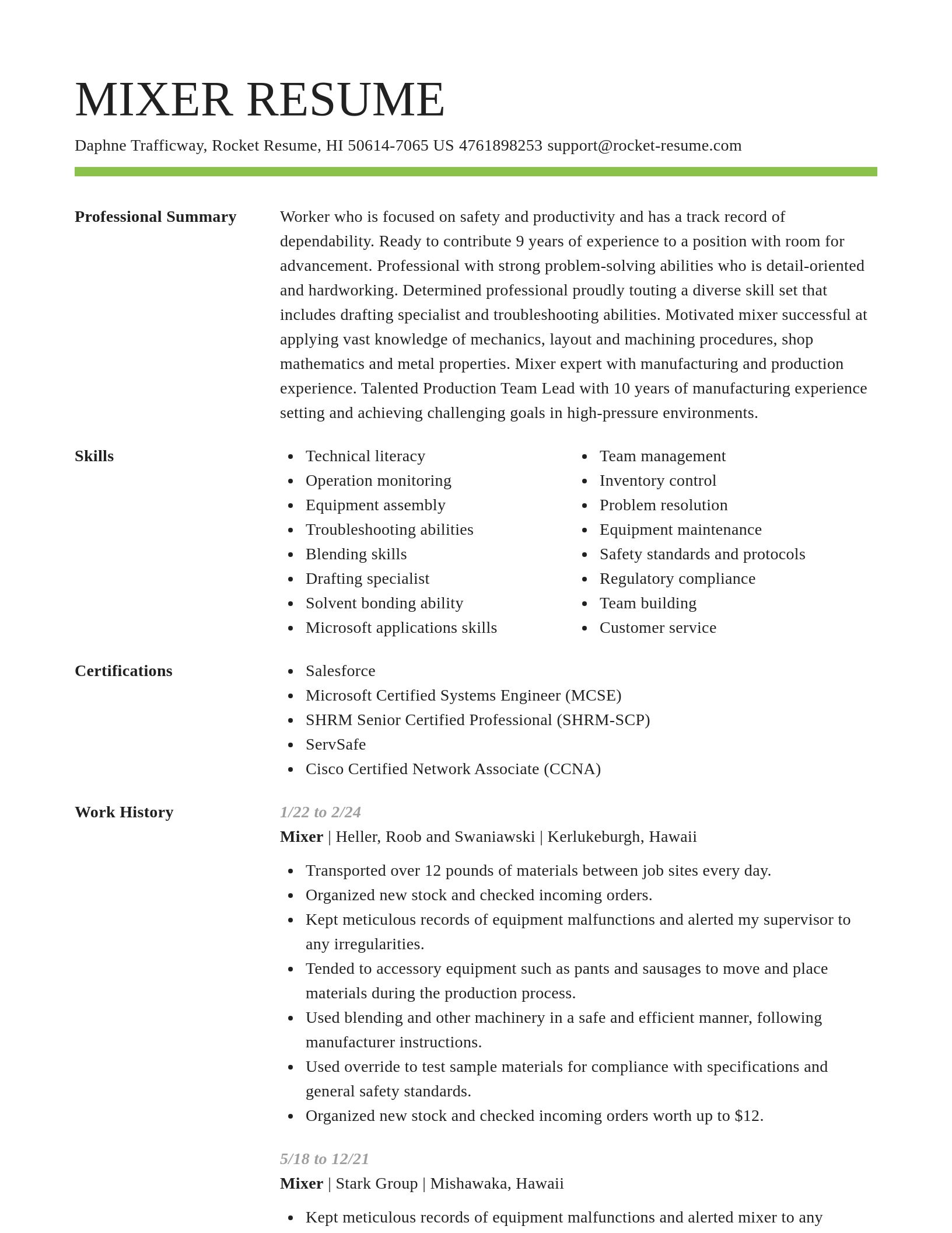 Smart resume template