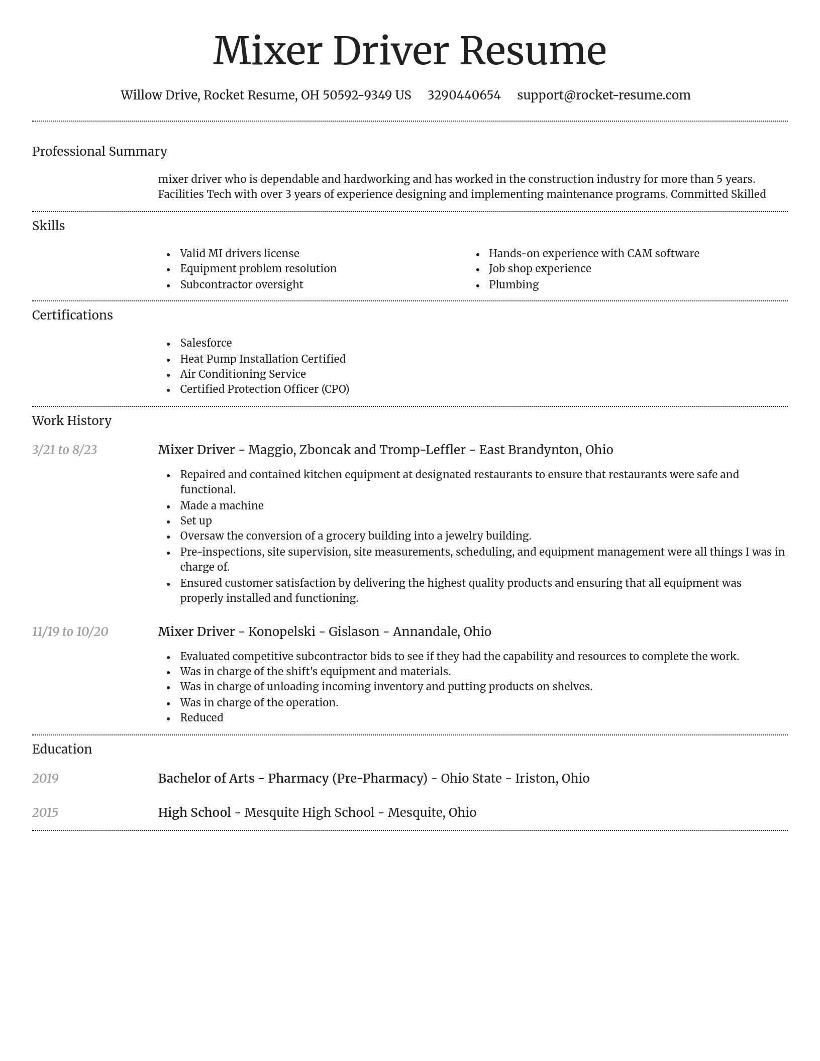 Dignified resume template