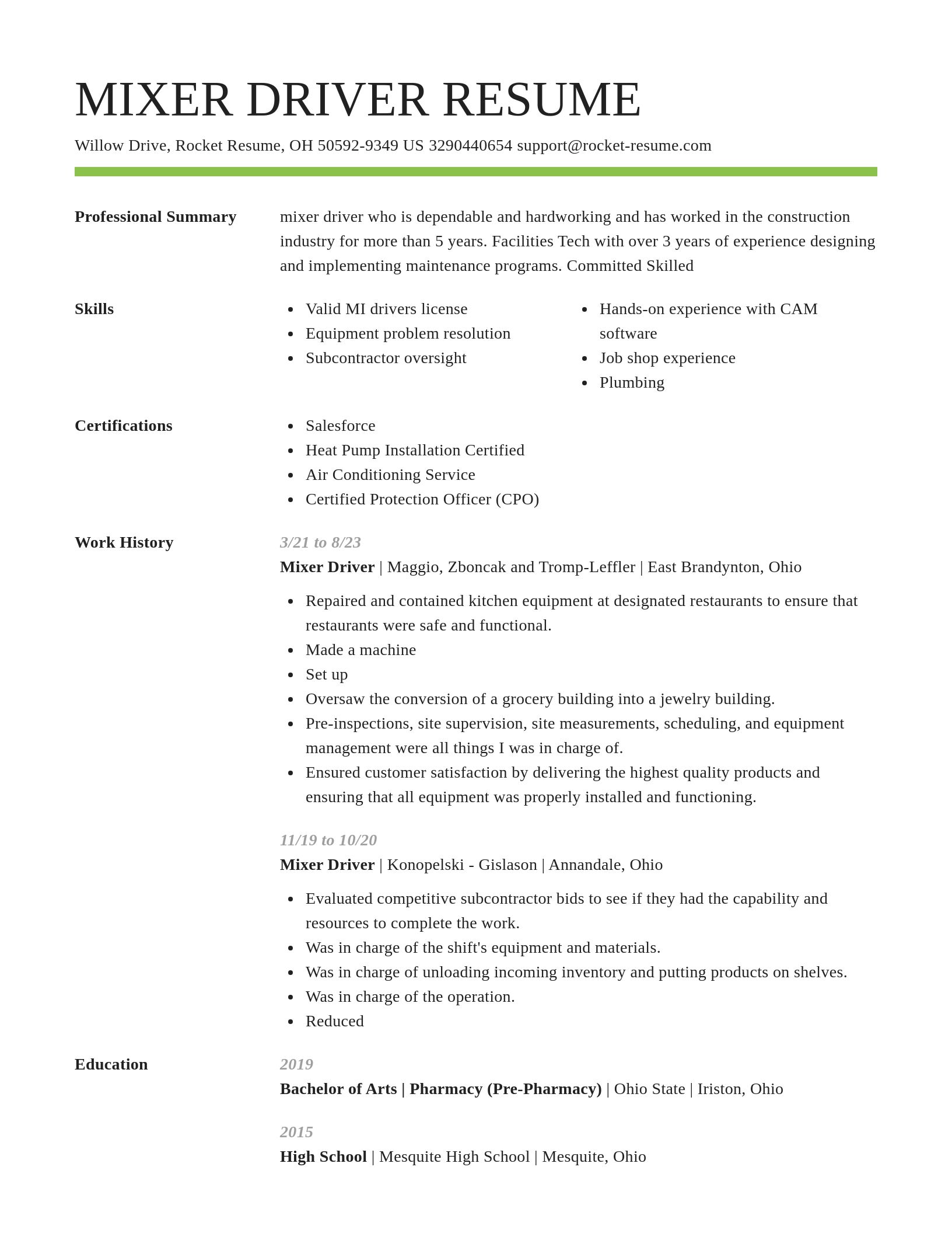 Smart resume template