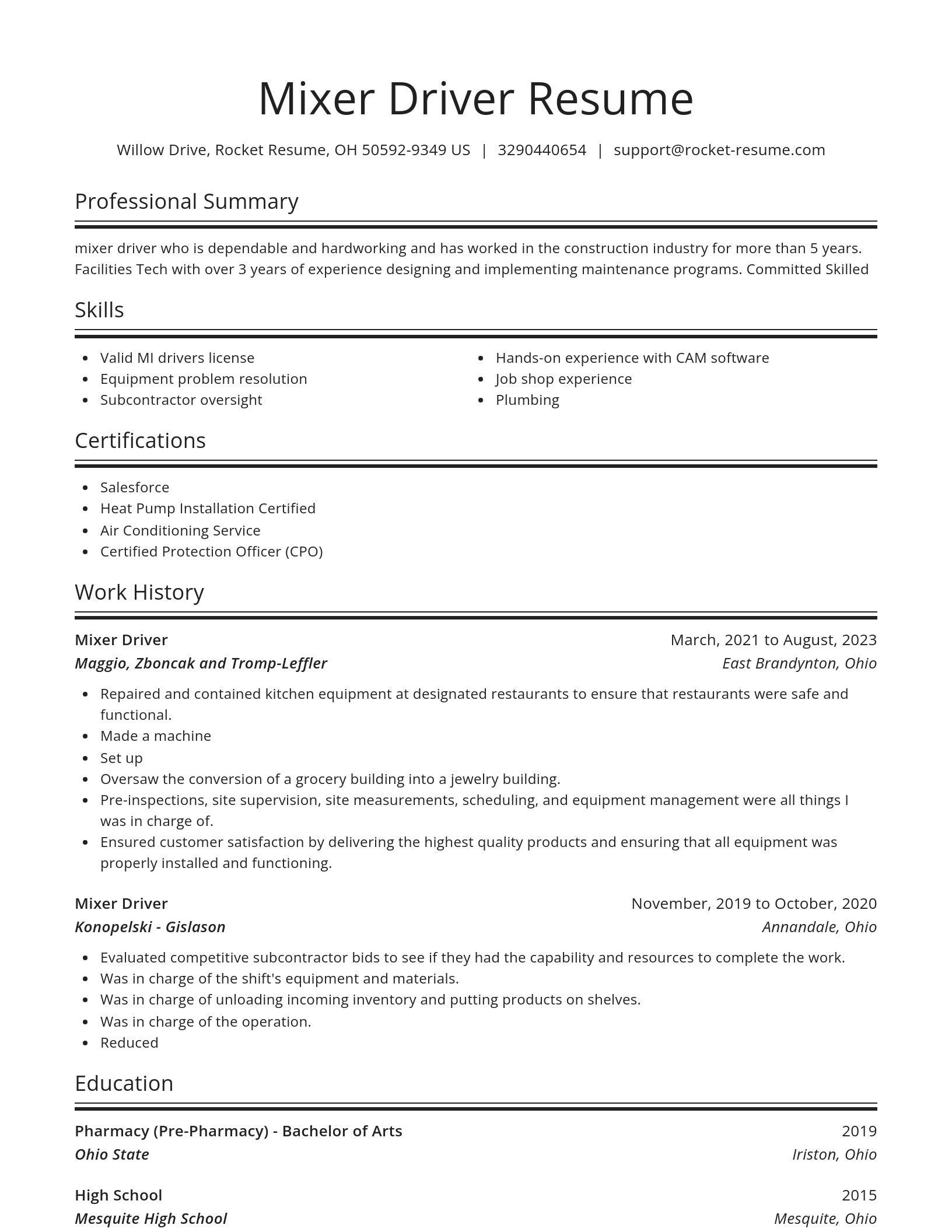 Spotlight resume template