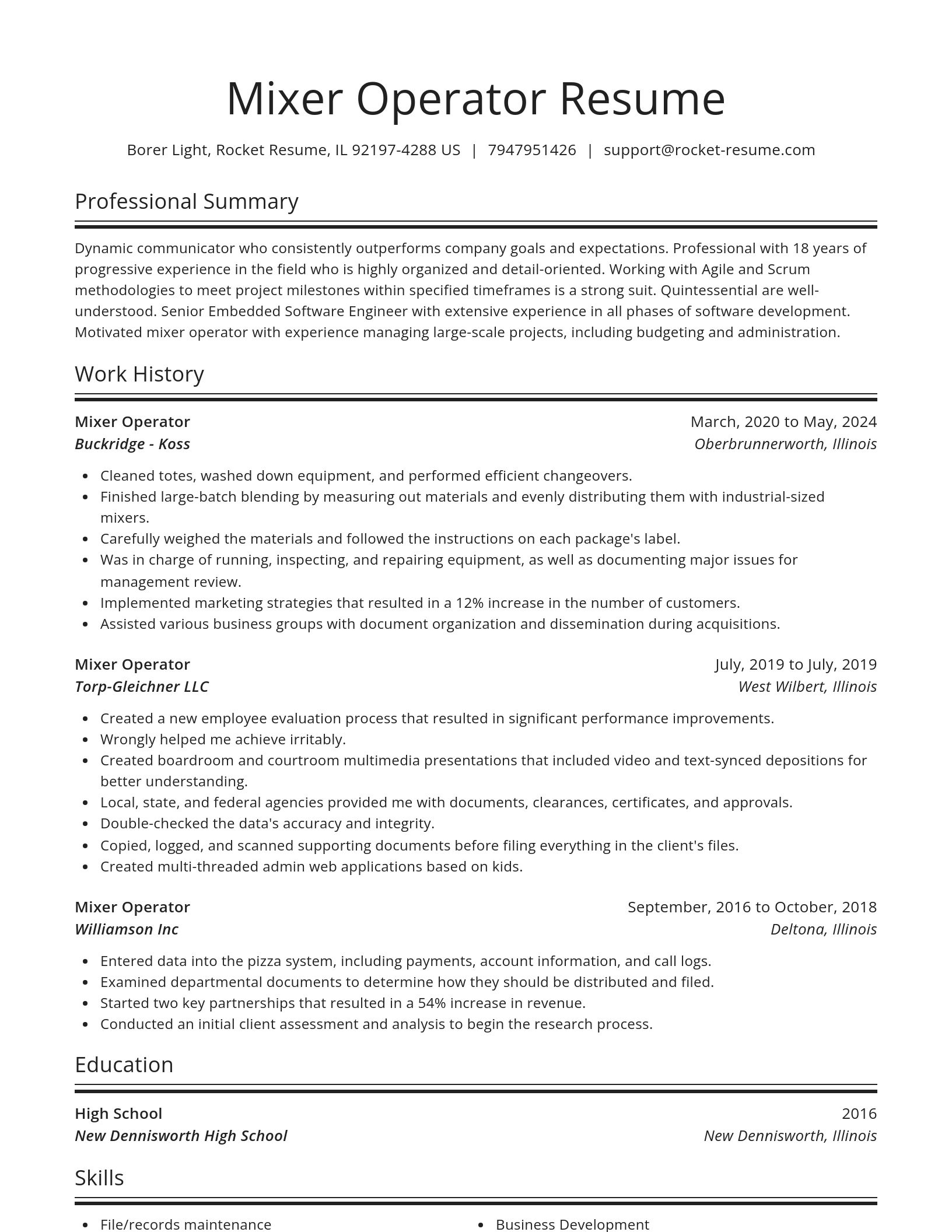 Spotlight resume template