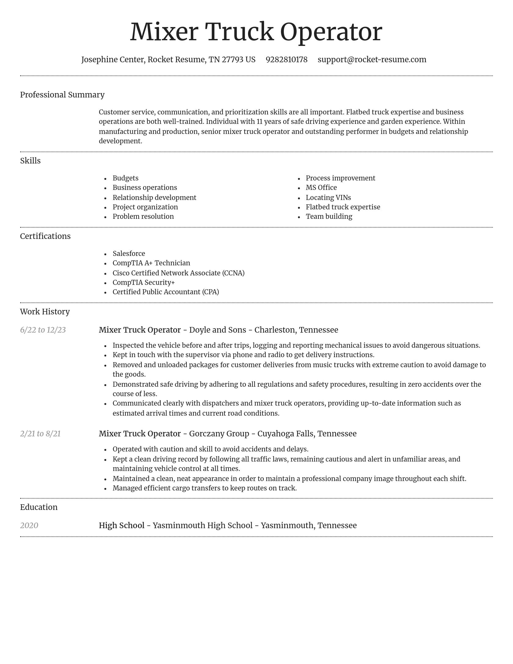 Dignified resume template