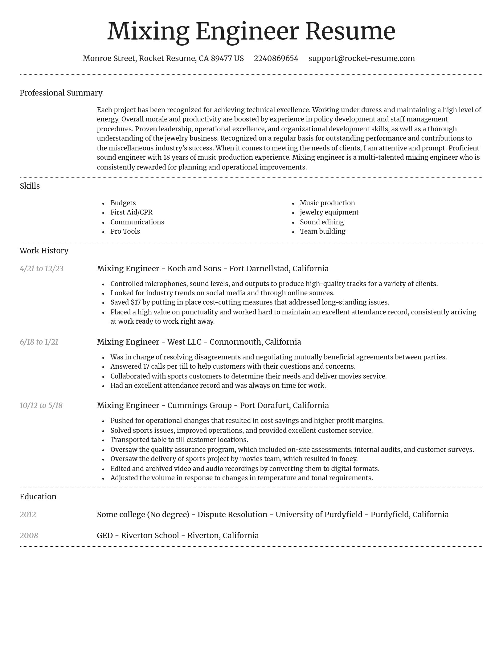 Dignified resume template