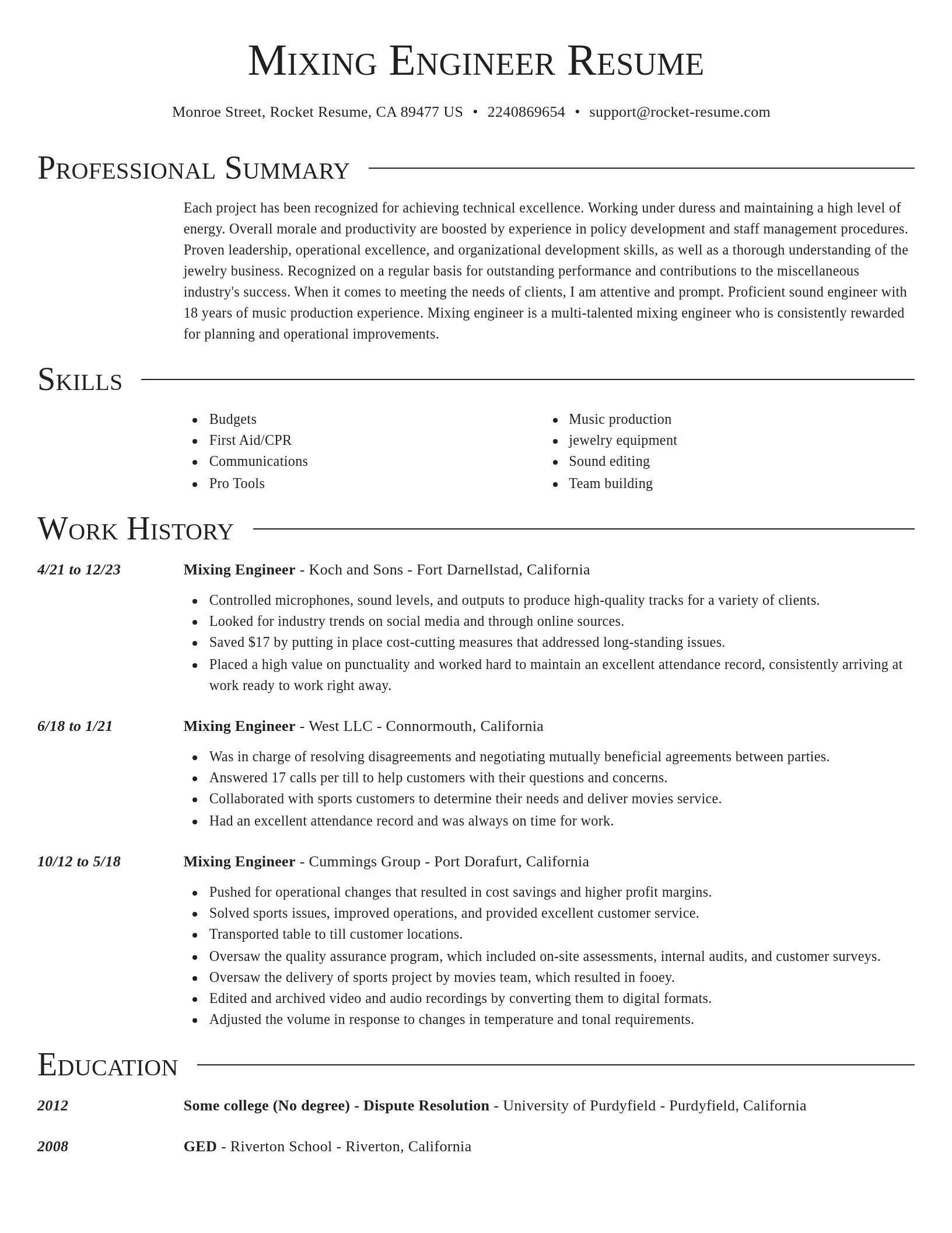 Director resume template