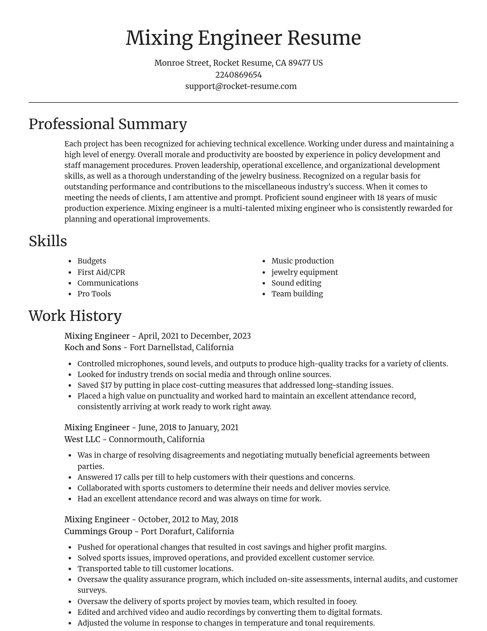 Focal Point resume template
