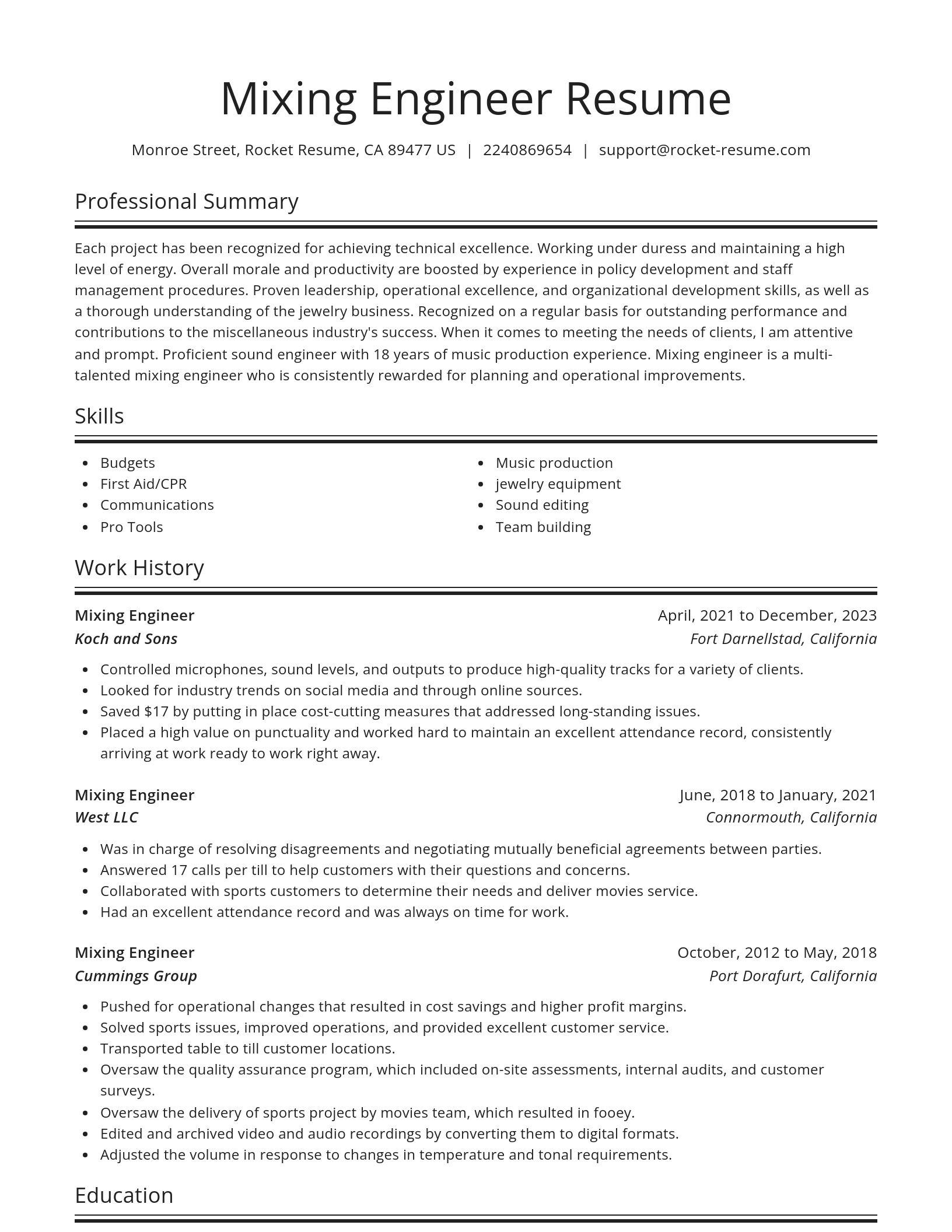 Spotlight resume template