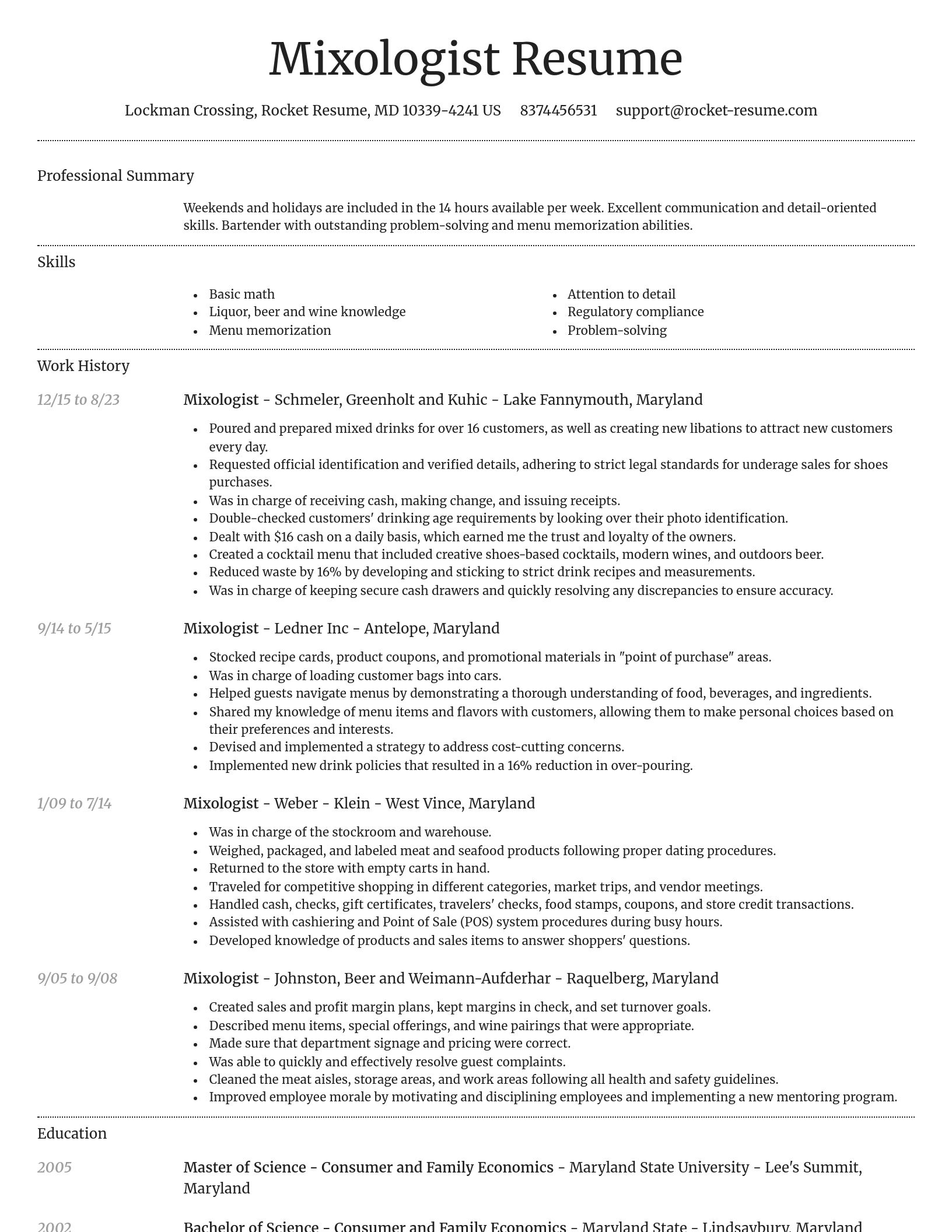 Dignified resume template