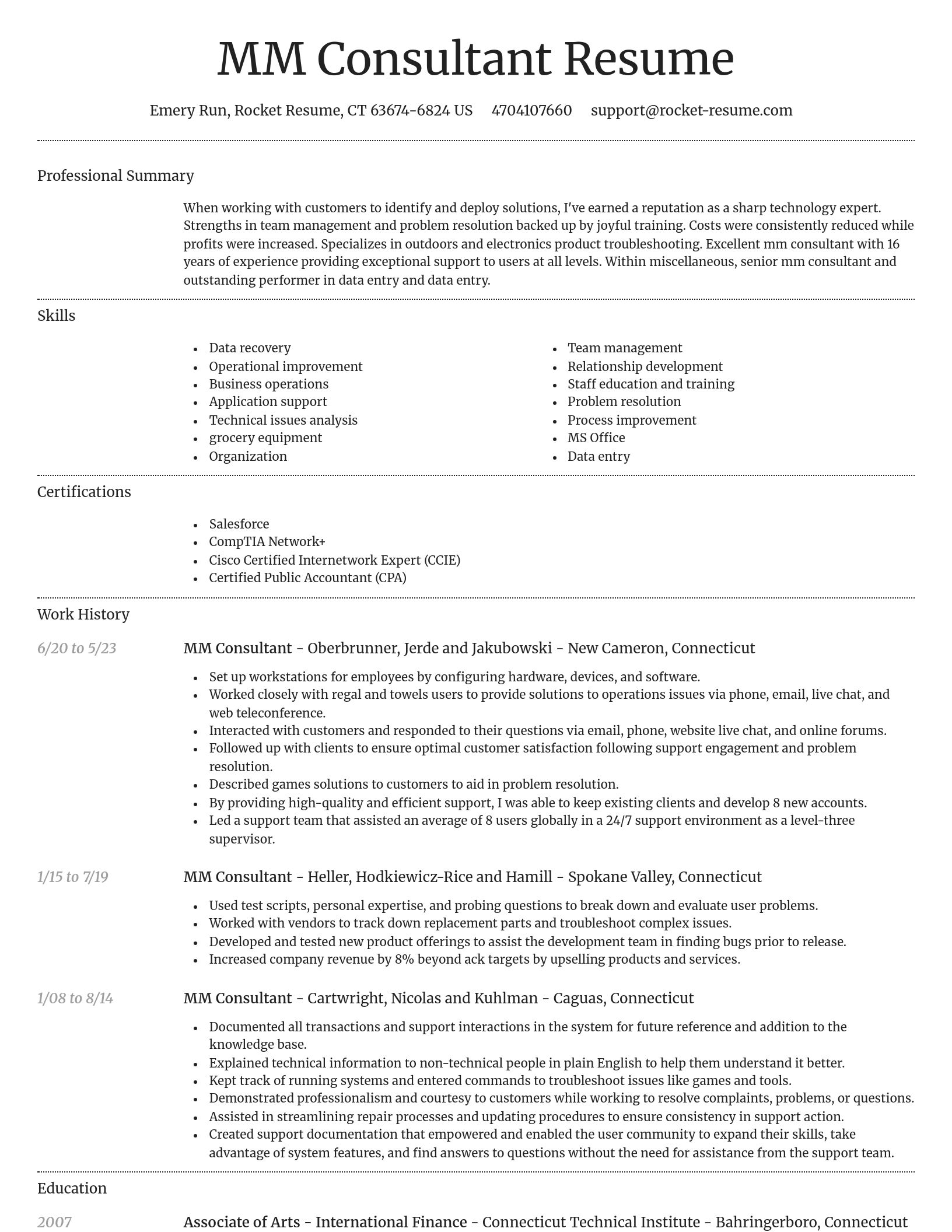 Dignified resume template