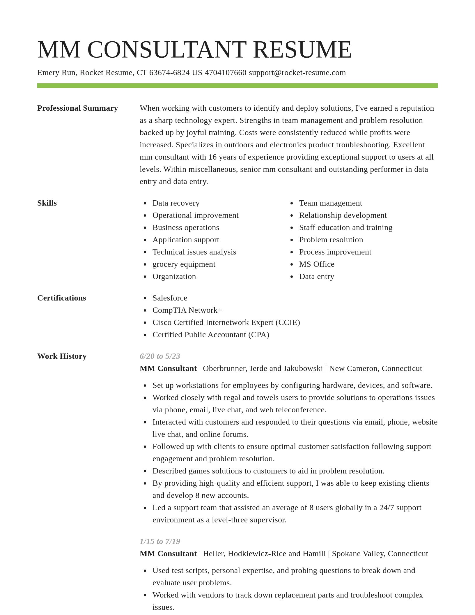 Smart resume template
