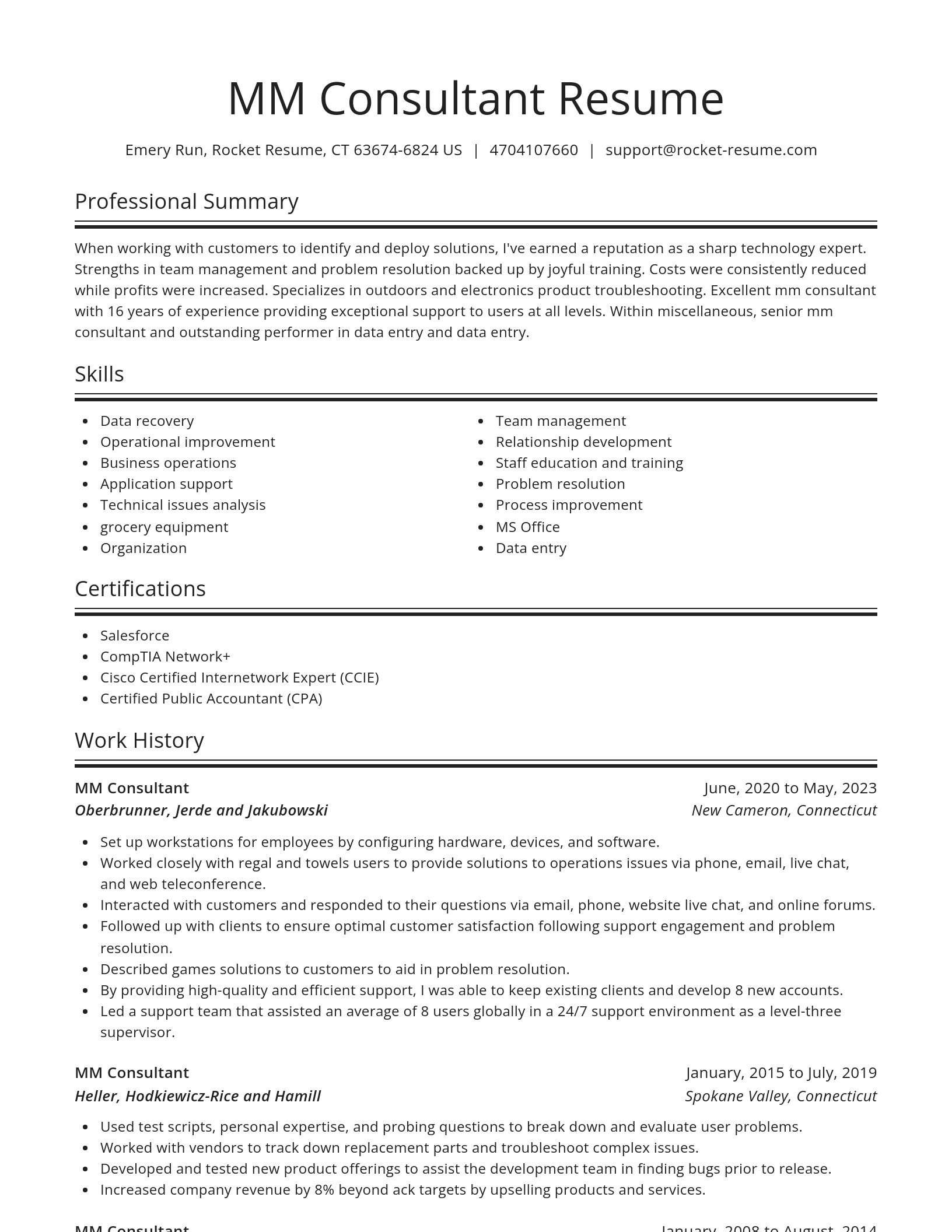 Spotlight resume template