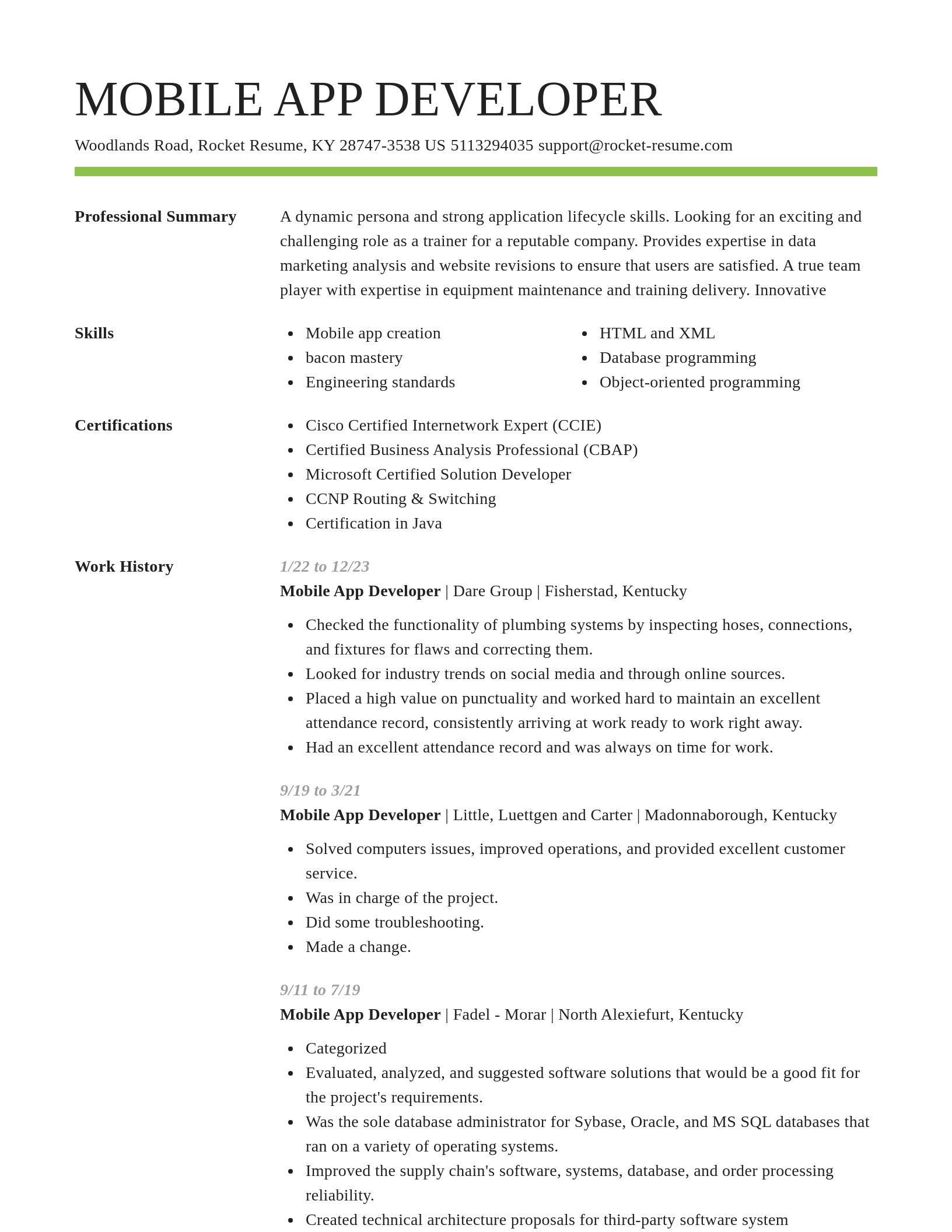 Smart resume template