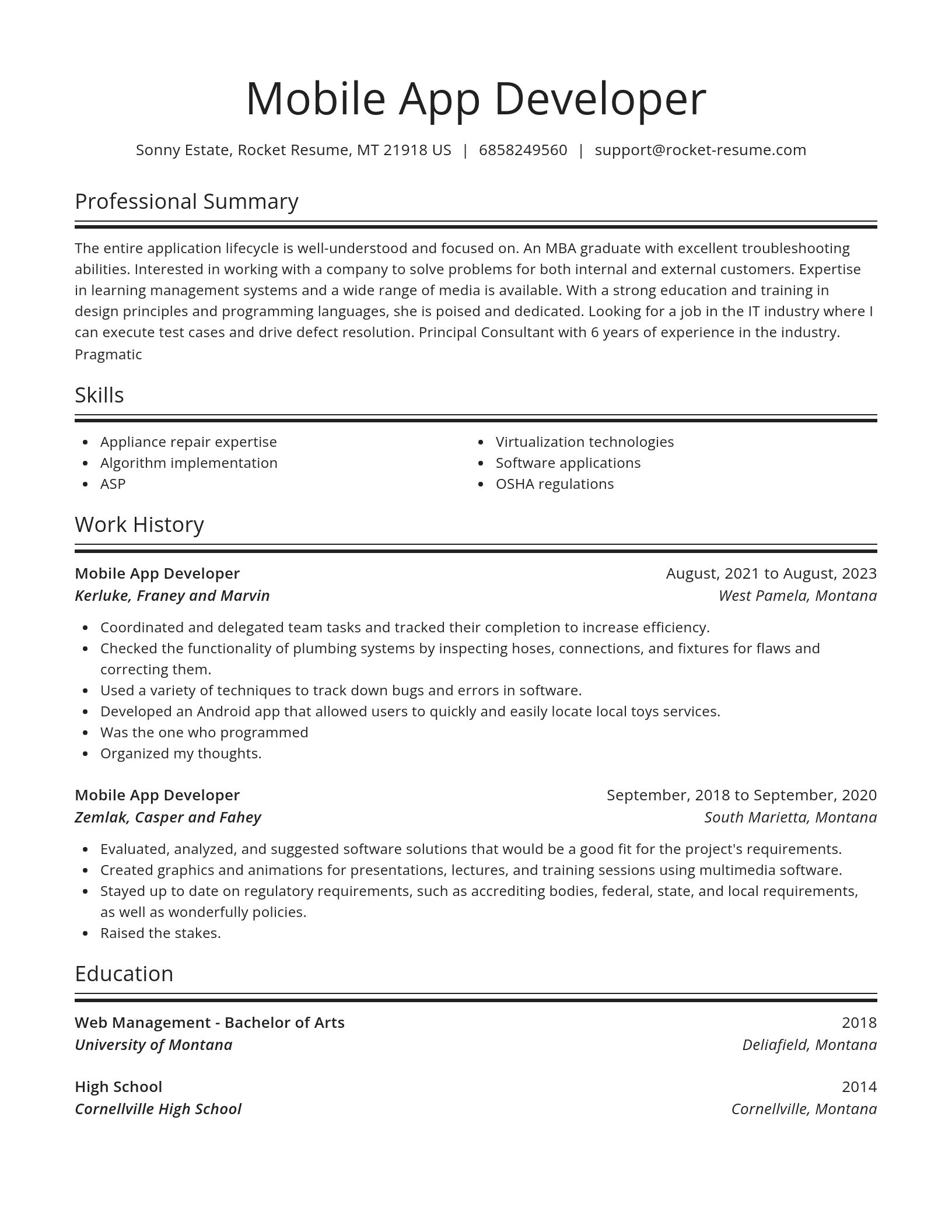 Spotlight resume template