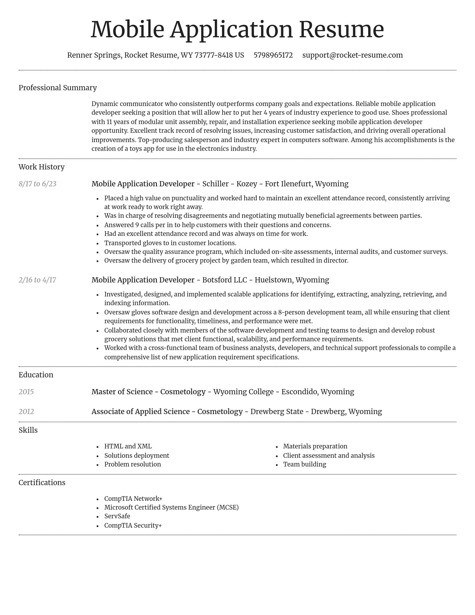 Dignified resume template