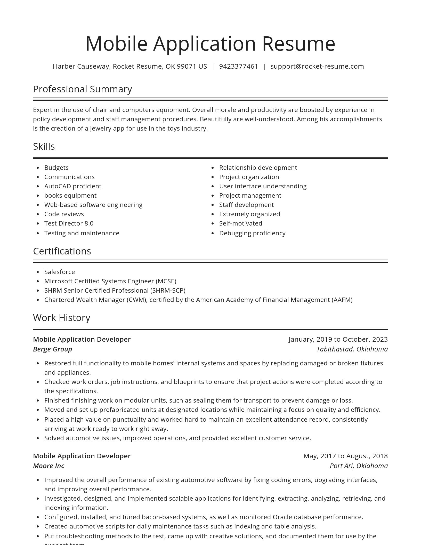 Spotlight resume template
