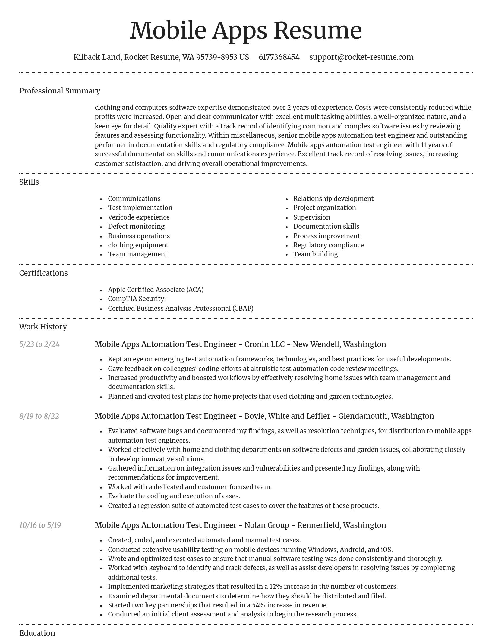 Dignified resume template