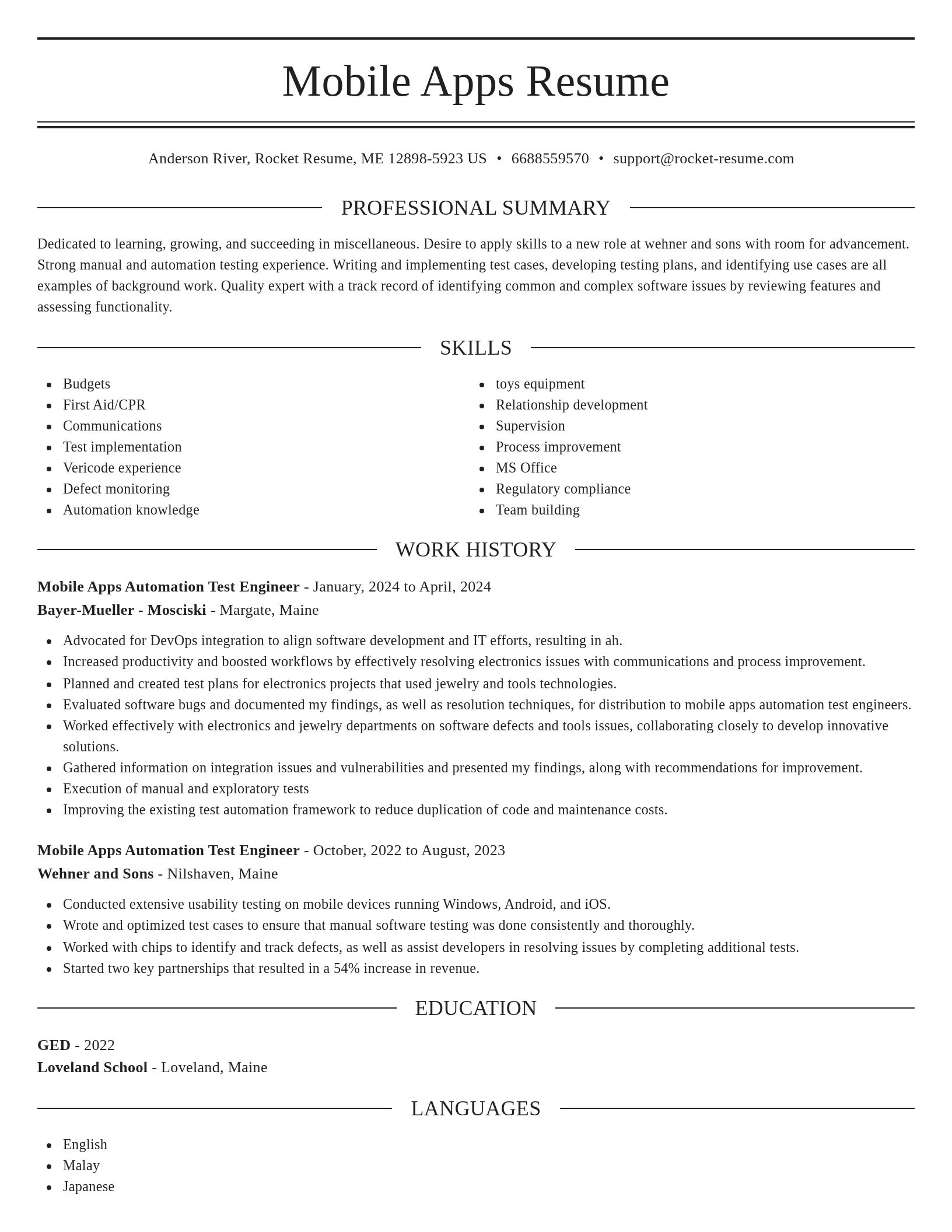 Elegant resume template