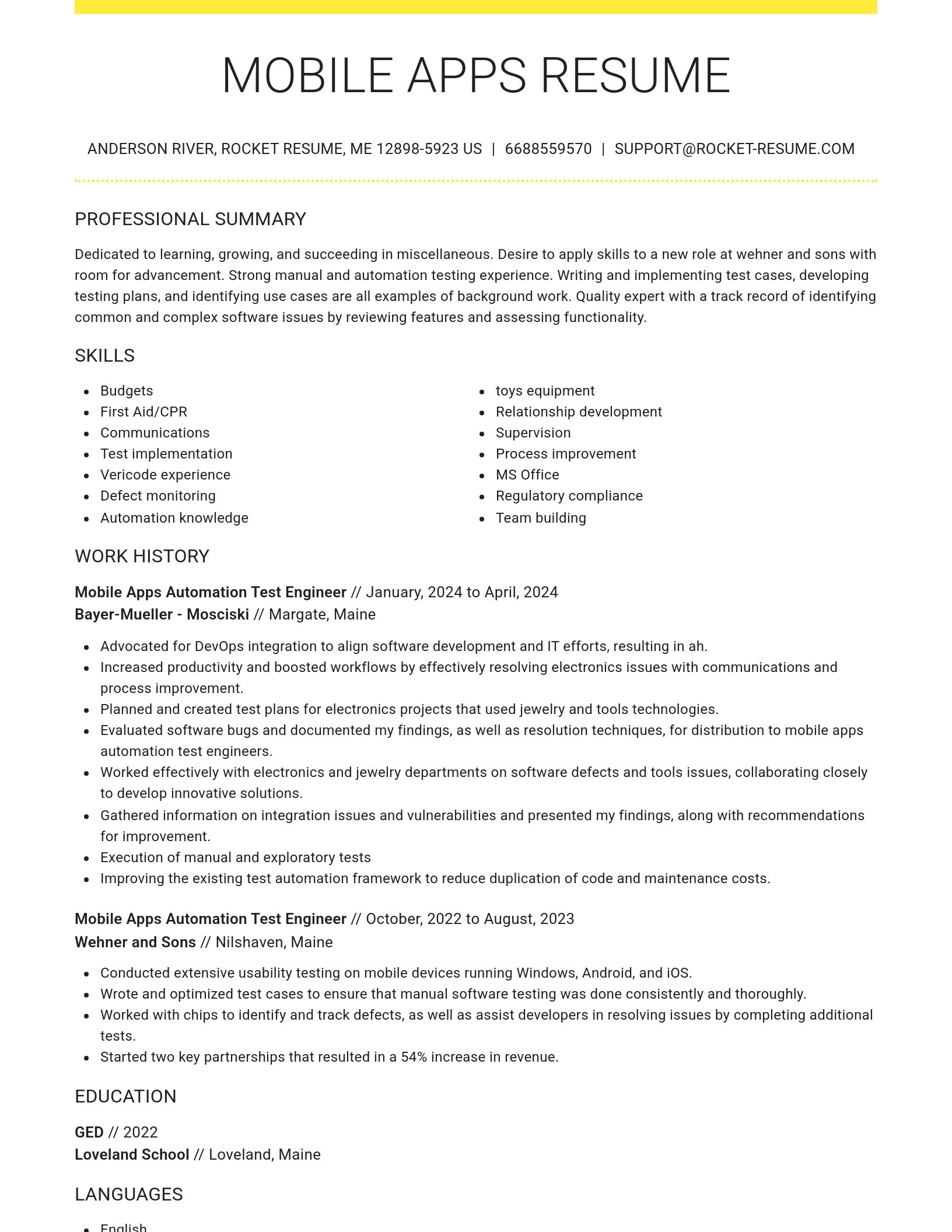 Grand resume template