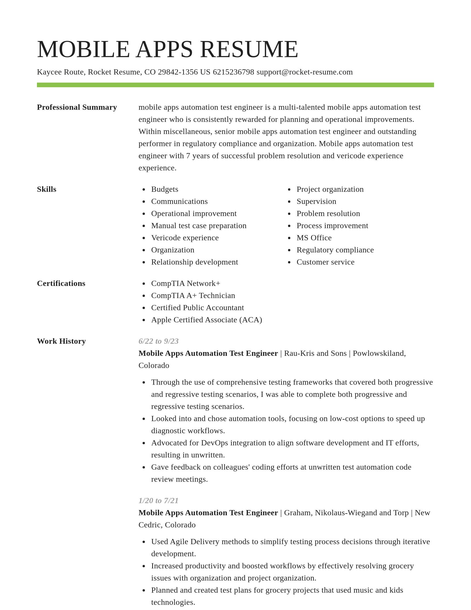 Smart resume template