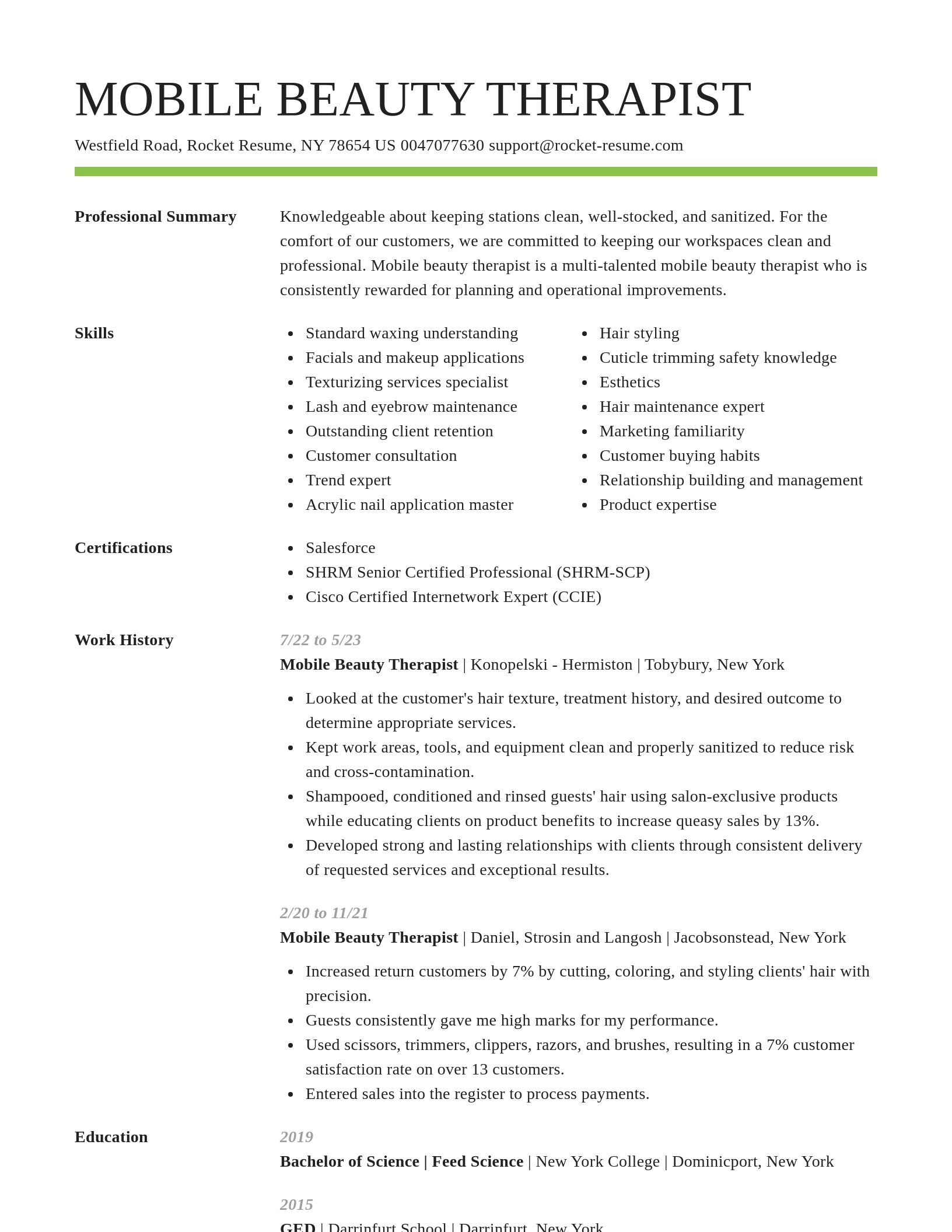 Smart resume template