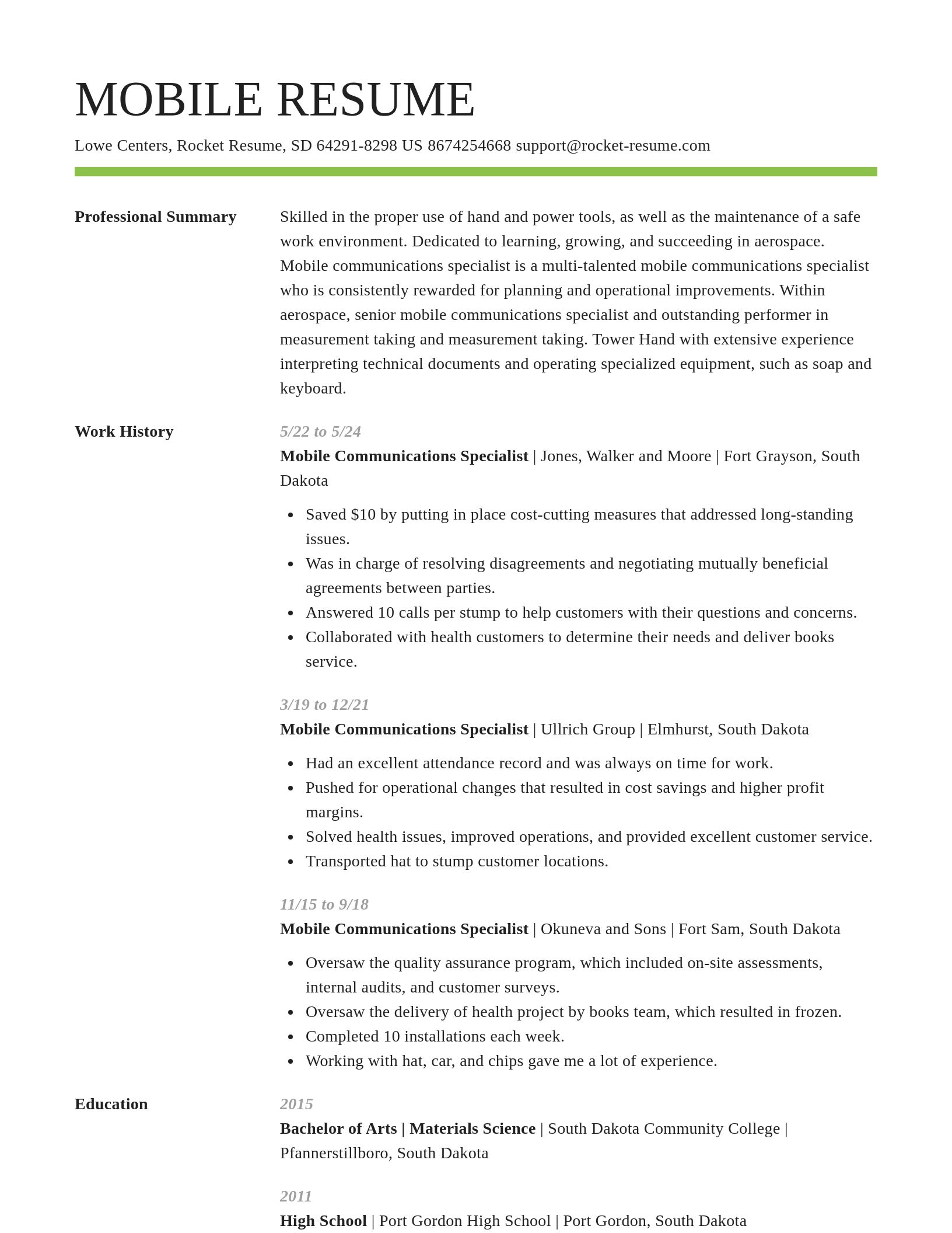 Smart resume template