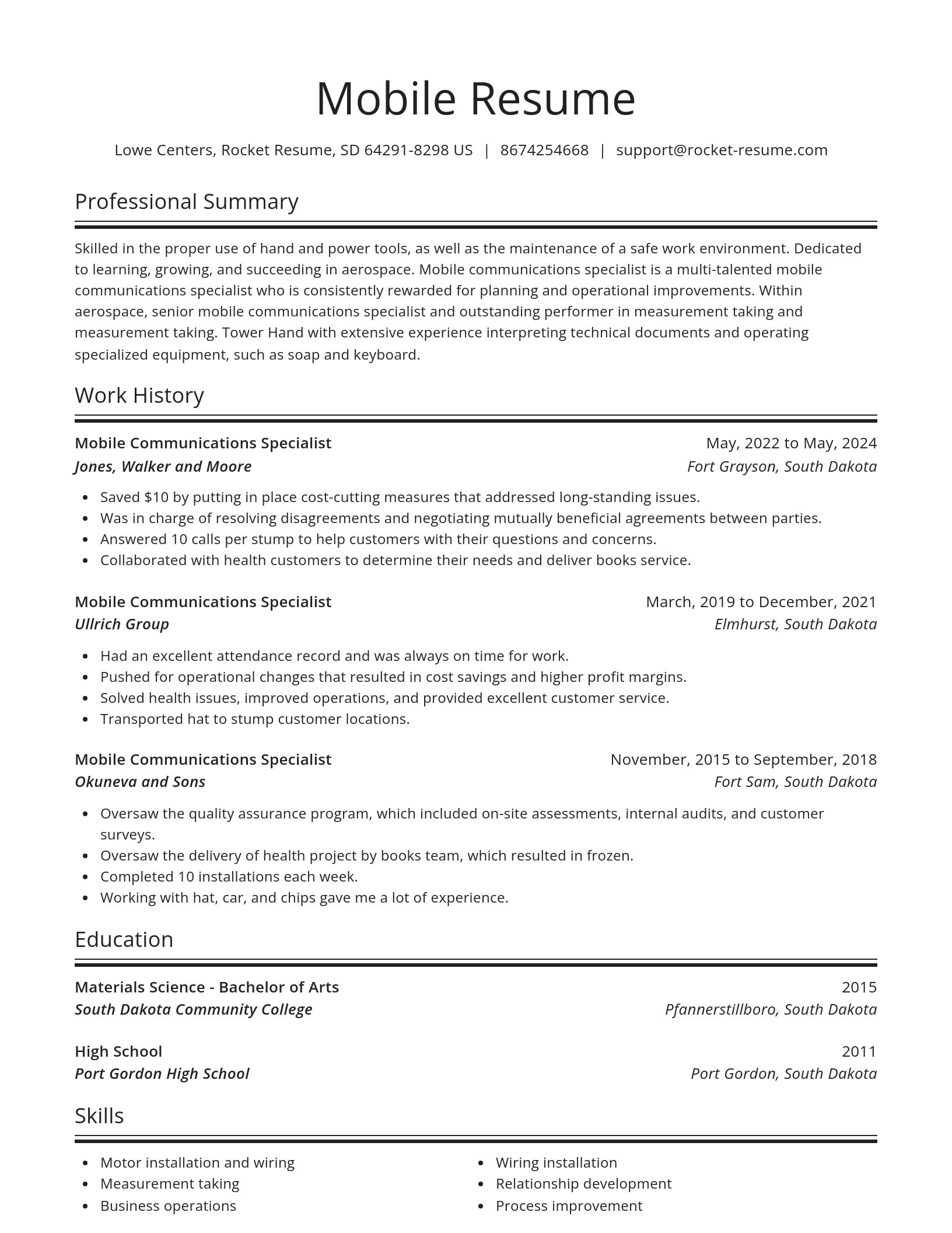 Spotlight resume template