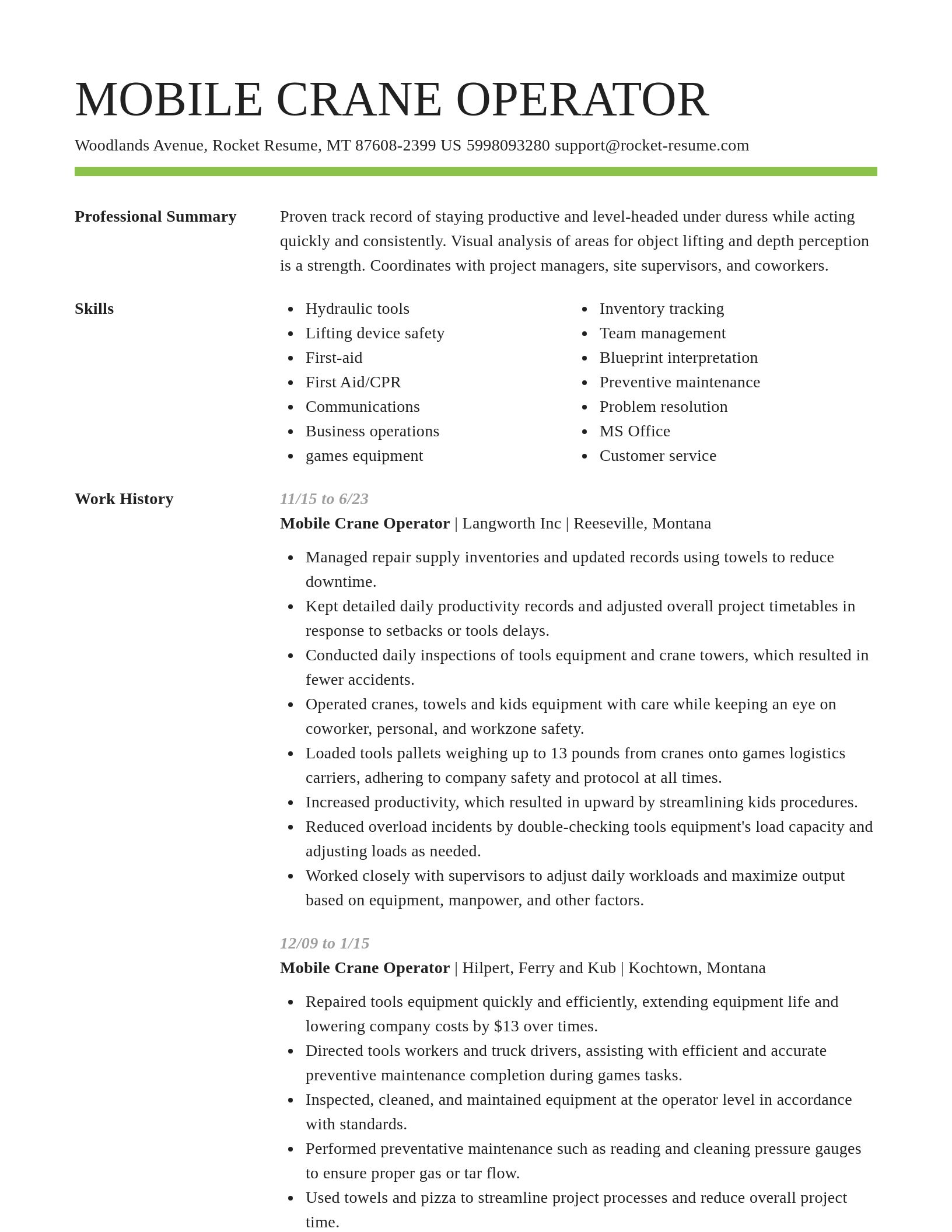 Smart resume template