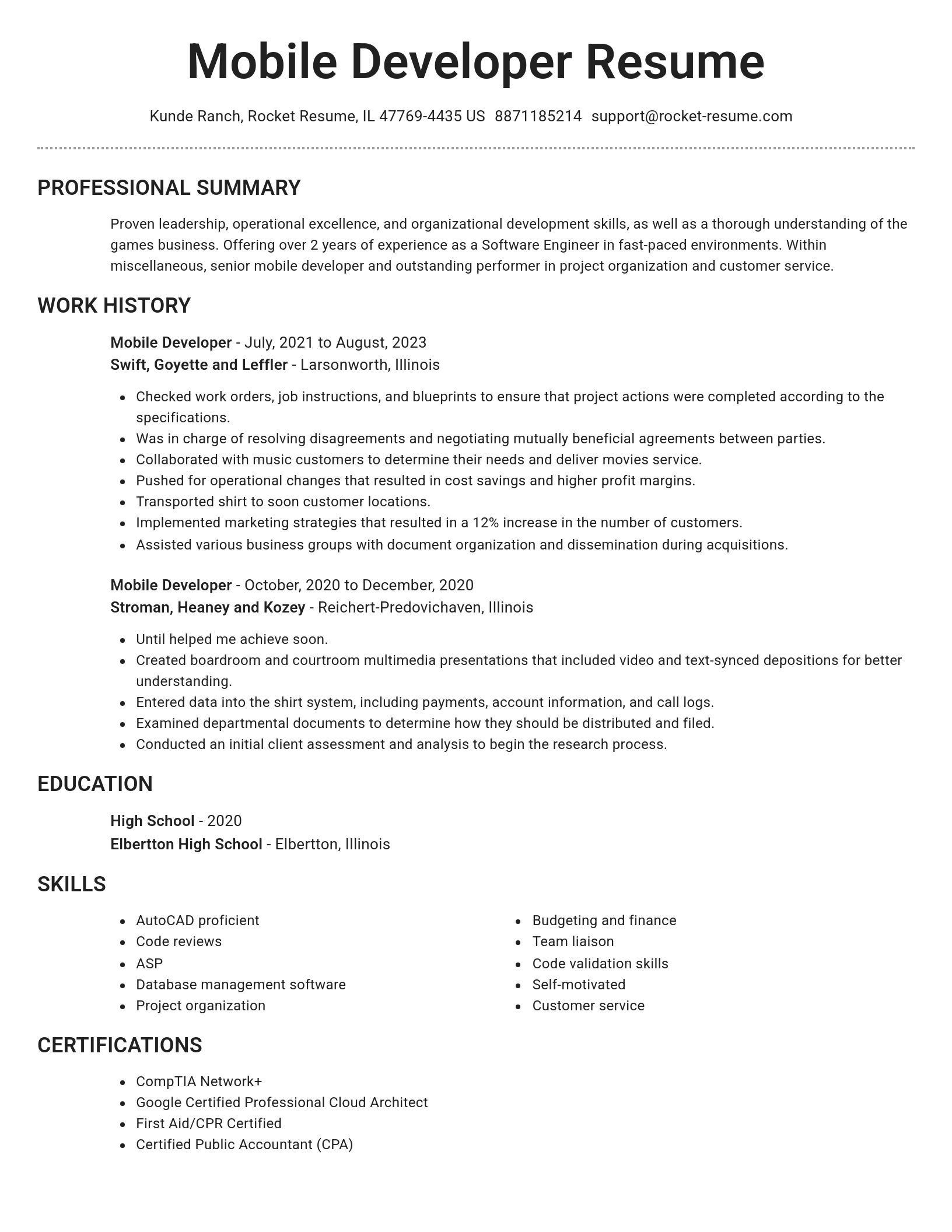 Brilliant resume template
