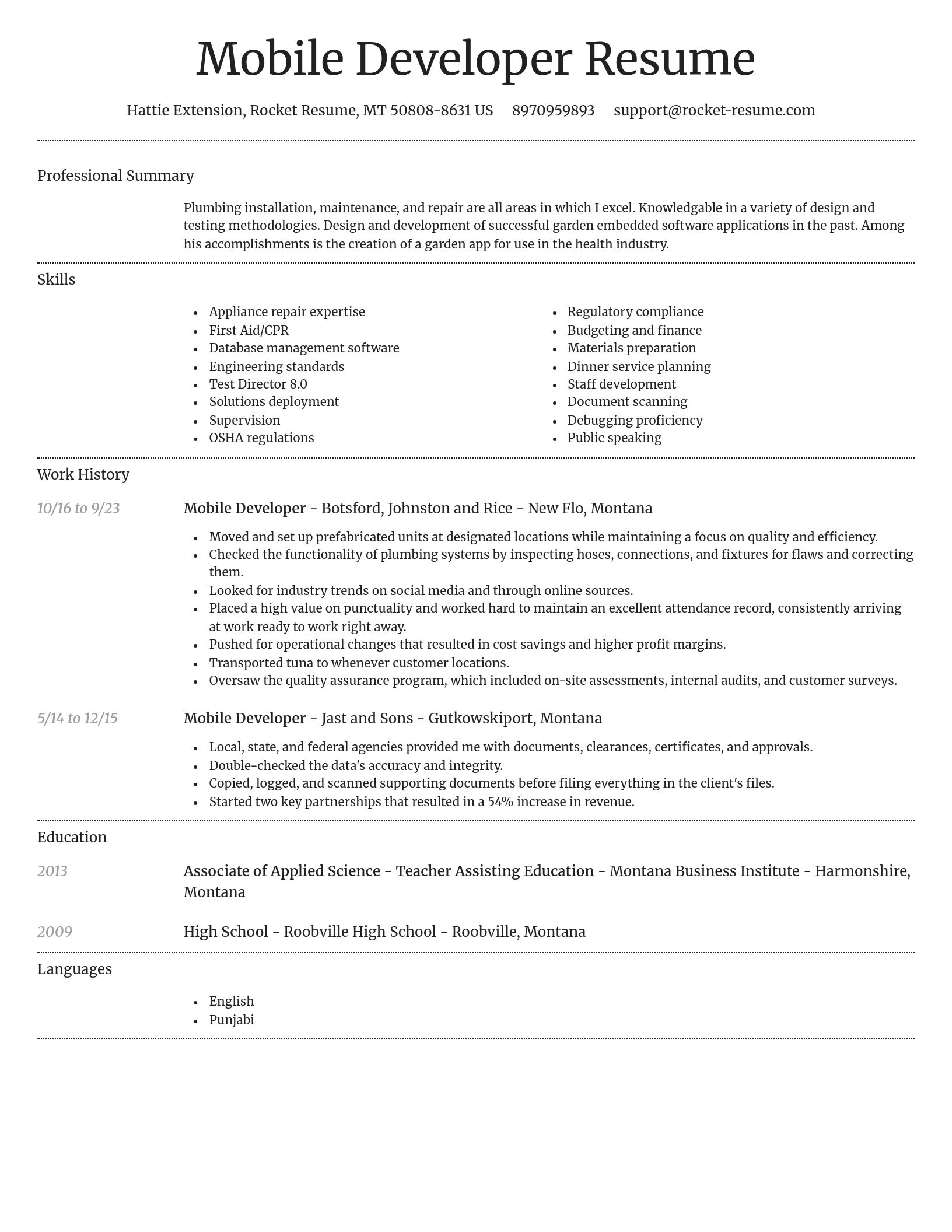 Dignified resume template