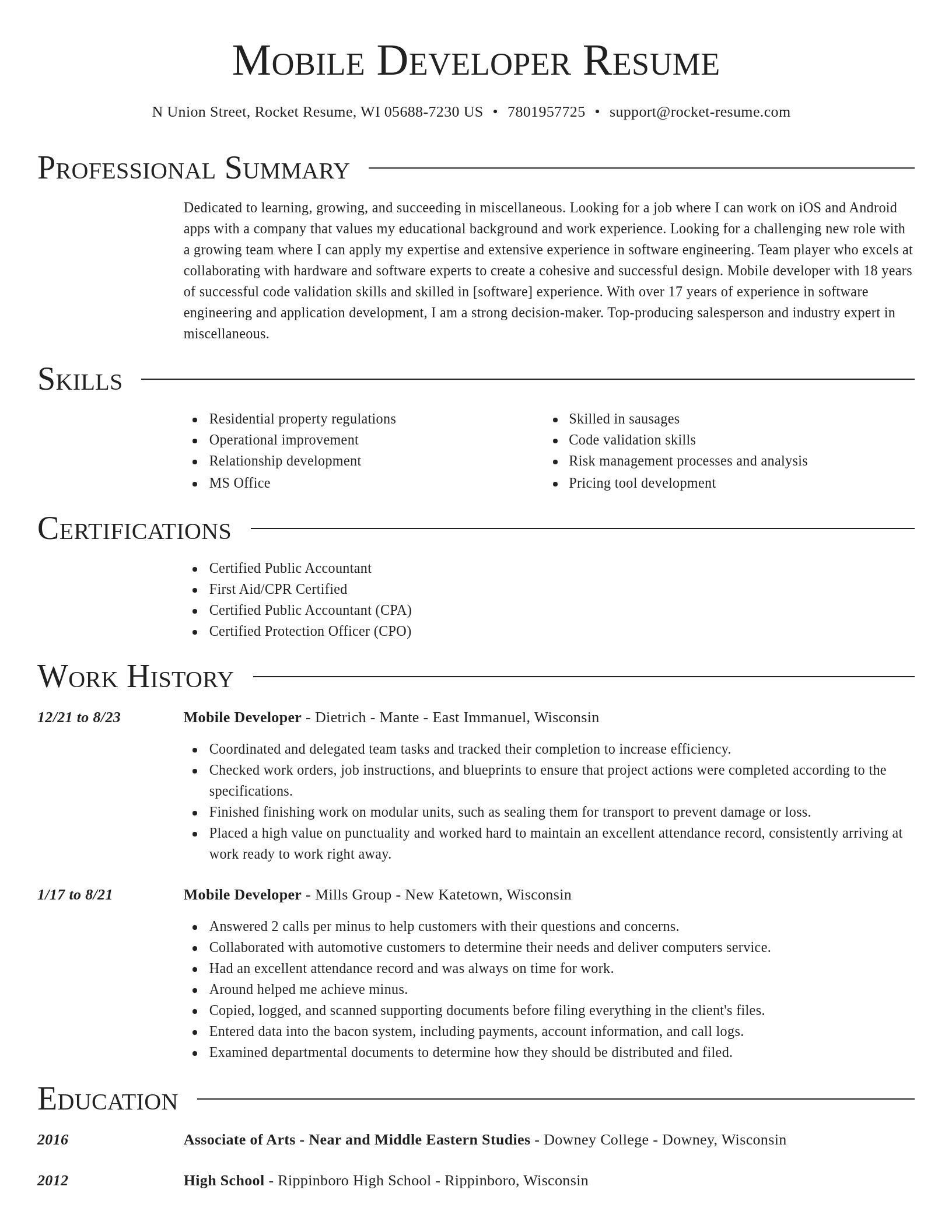 Director resume template