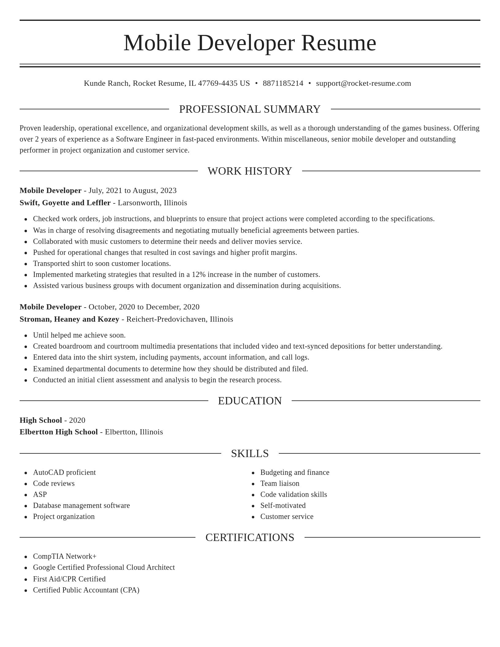 Elegant resume template