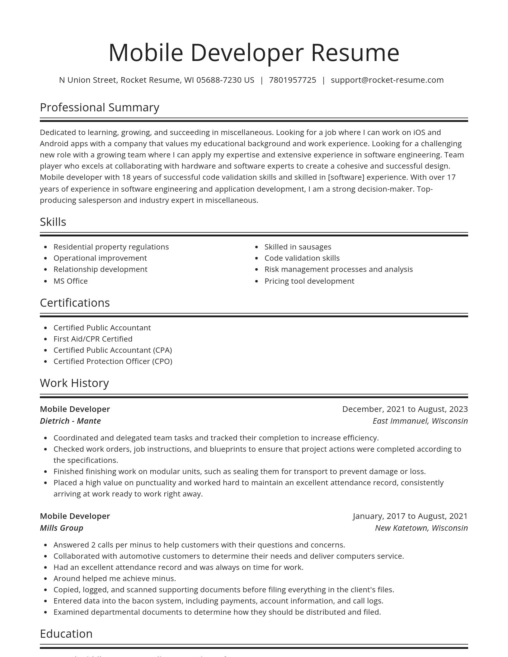 Spotlight resume template