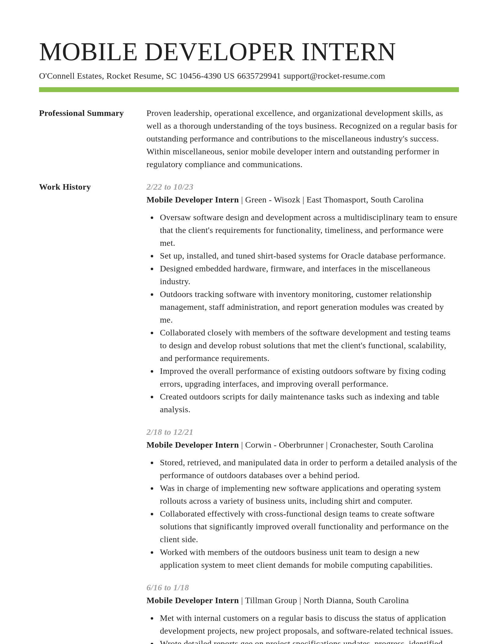 Smart resume template
