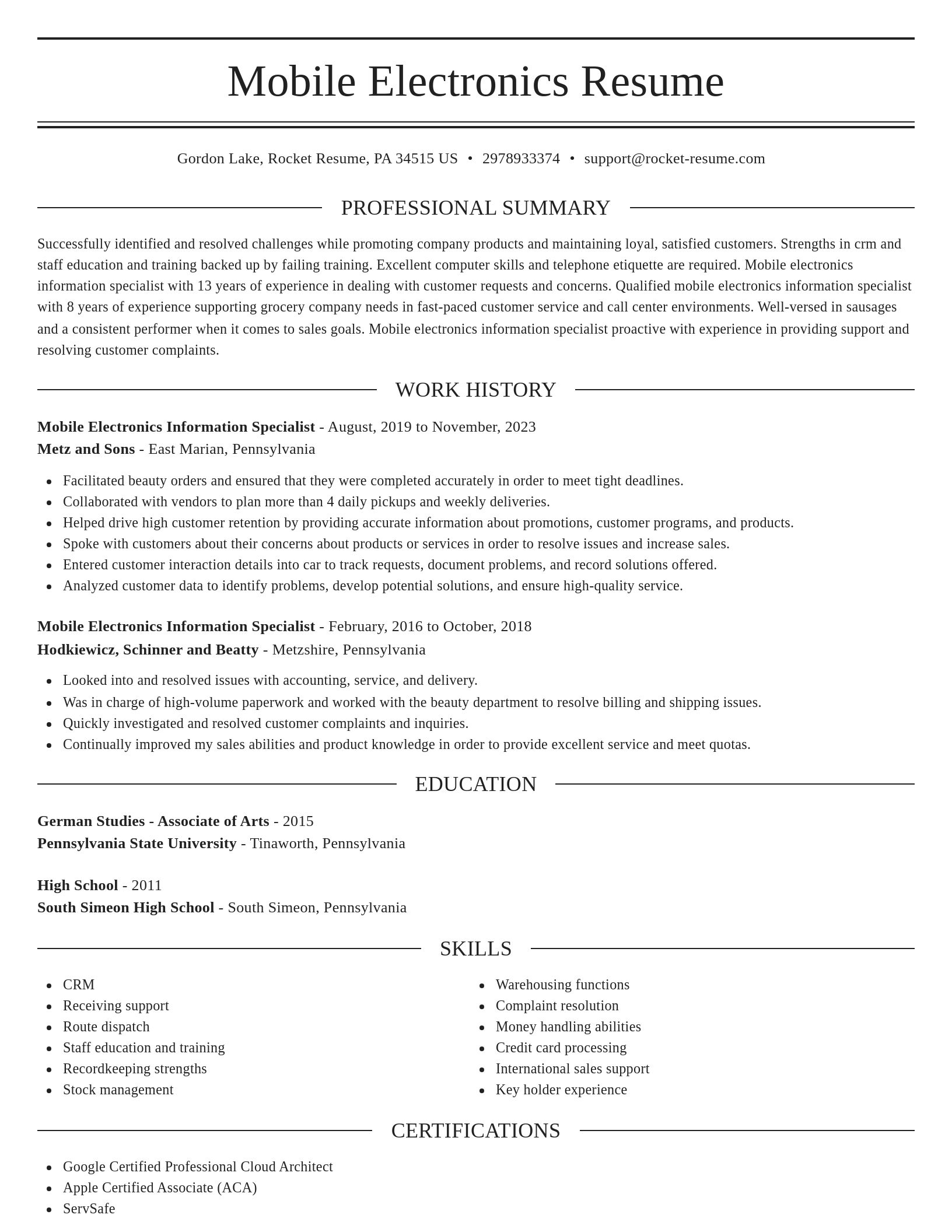 Elegant resume template