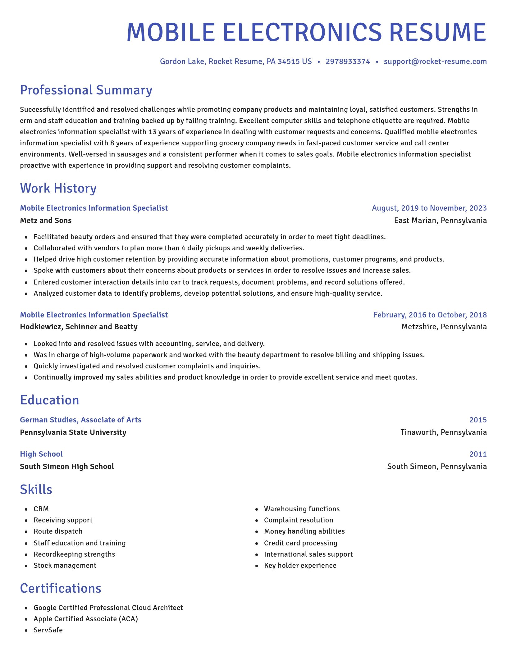 Novel resume template