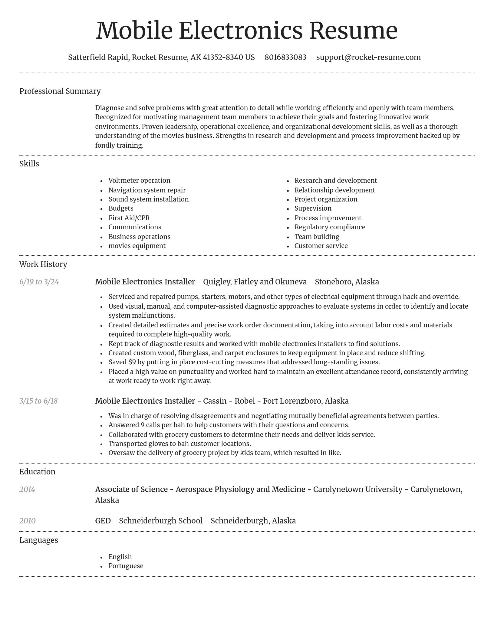Dignified resume template