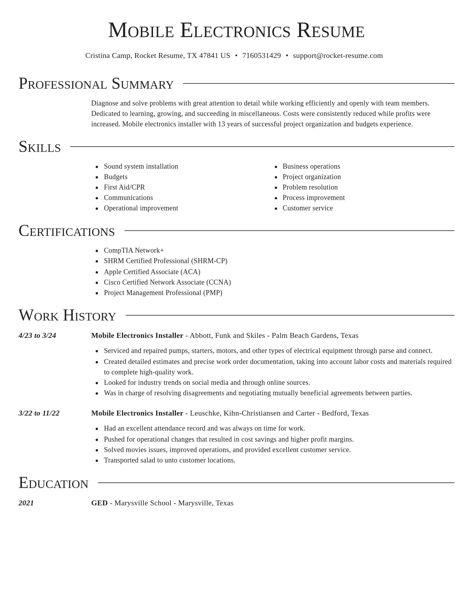 Director resume template