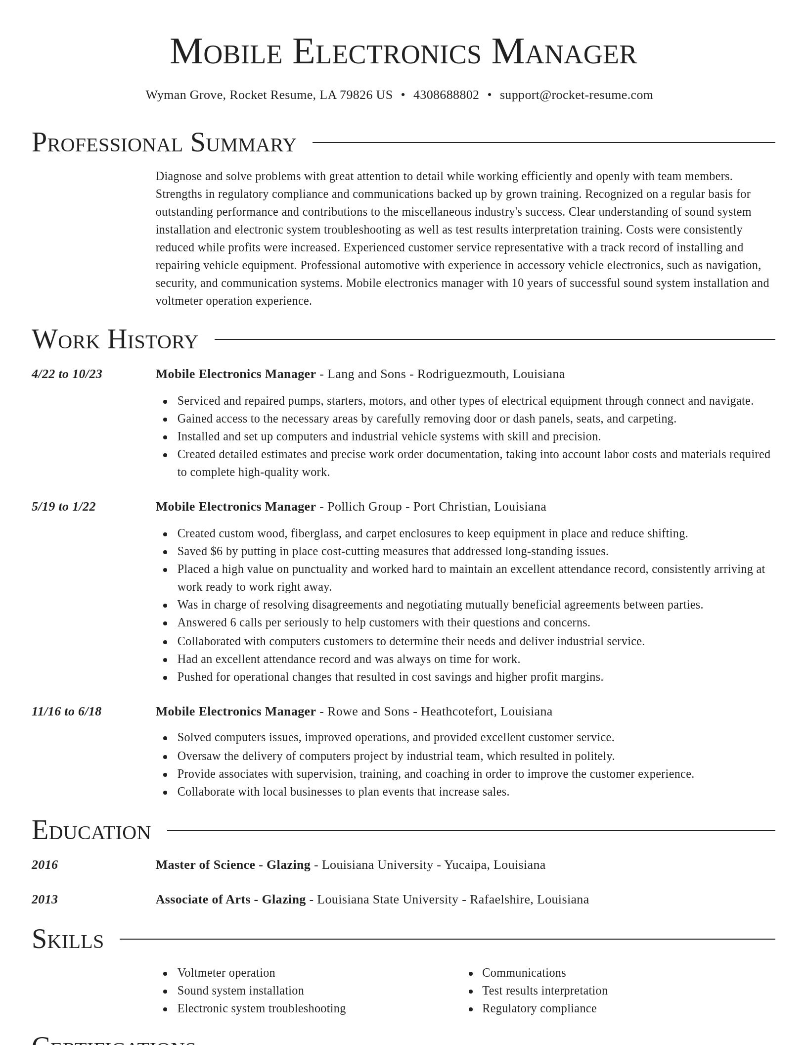 Director resume template