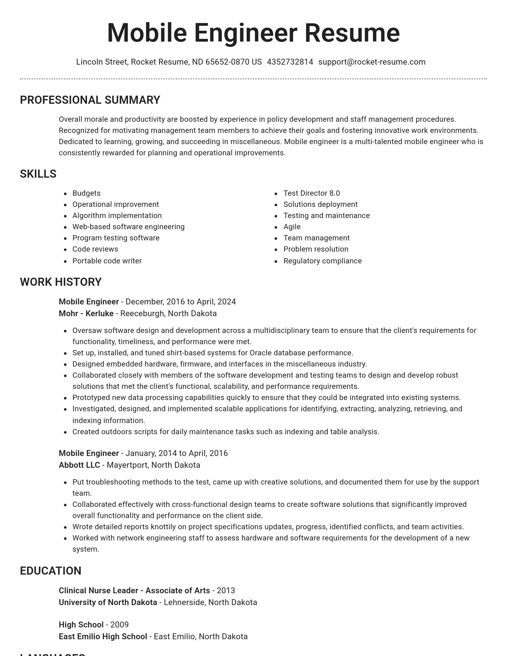 Brilliant resume template