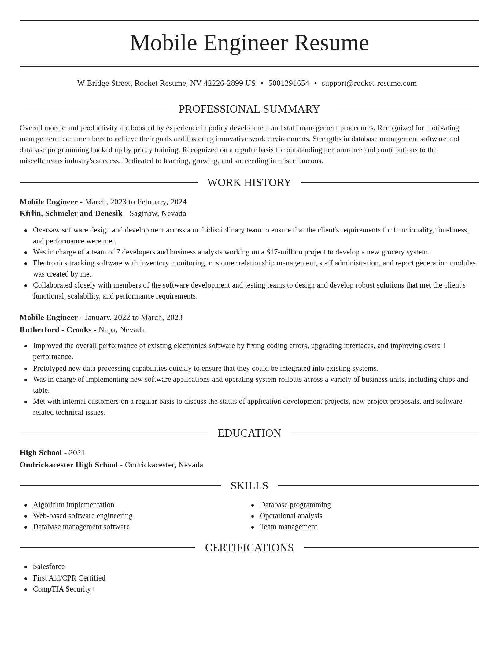 Elegant resume template