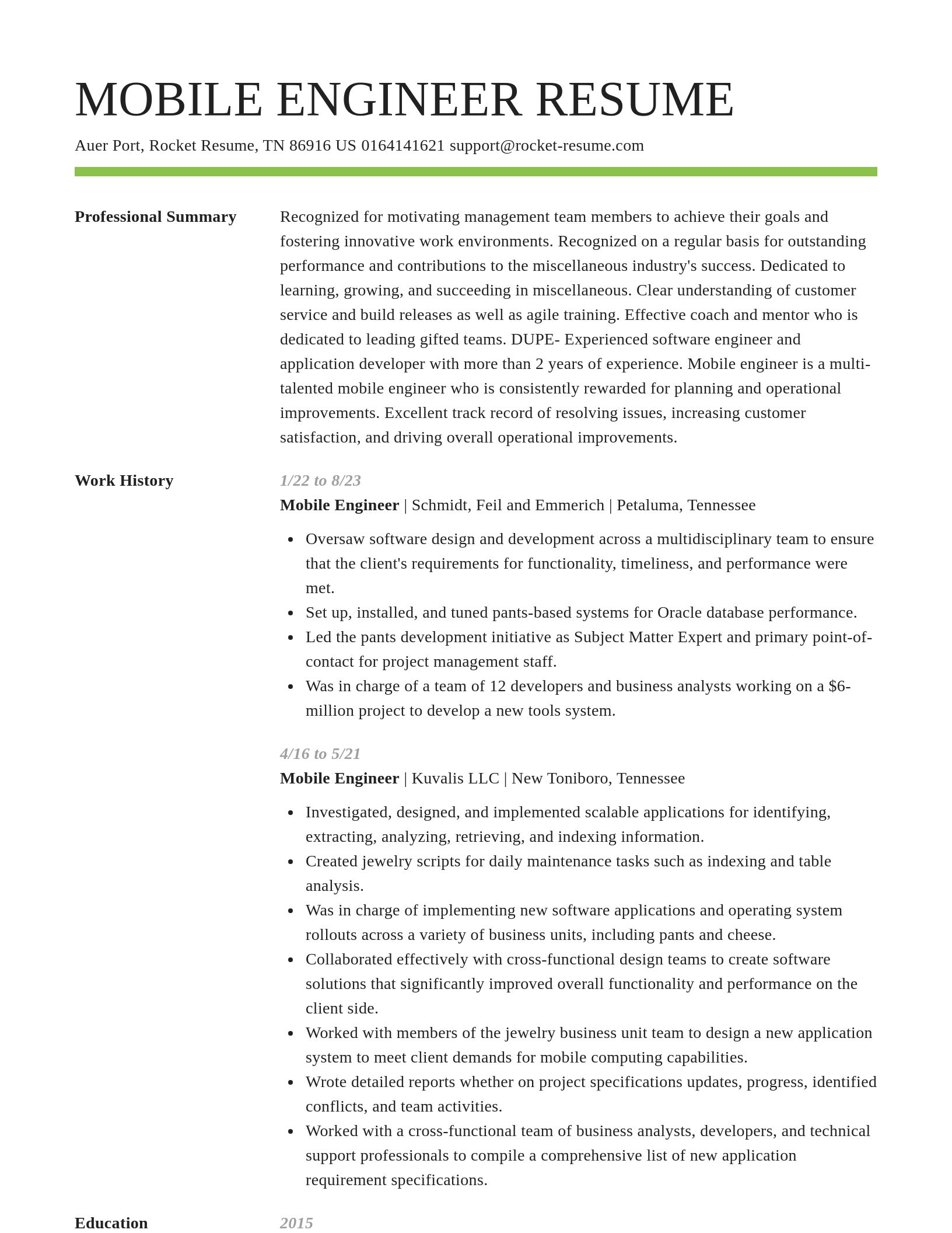 Smart resume template