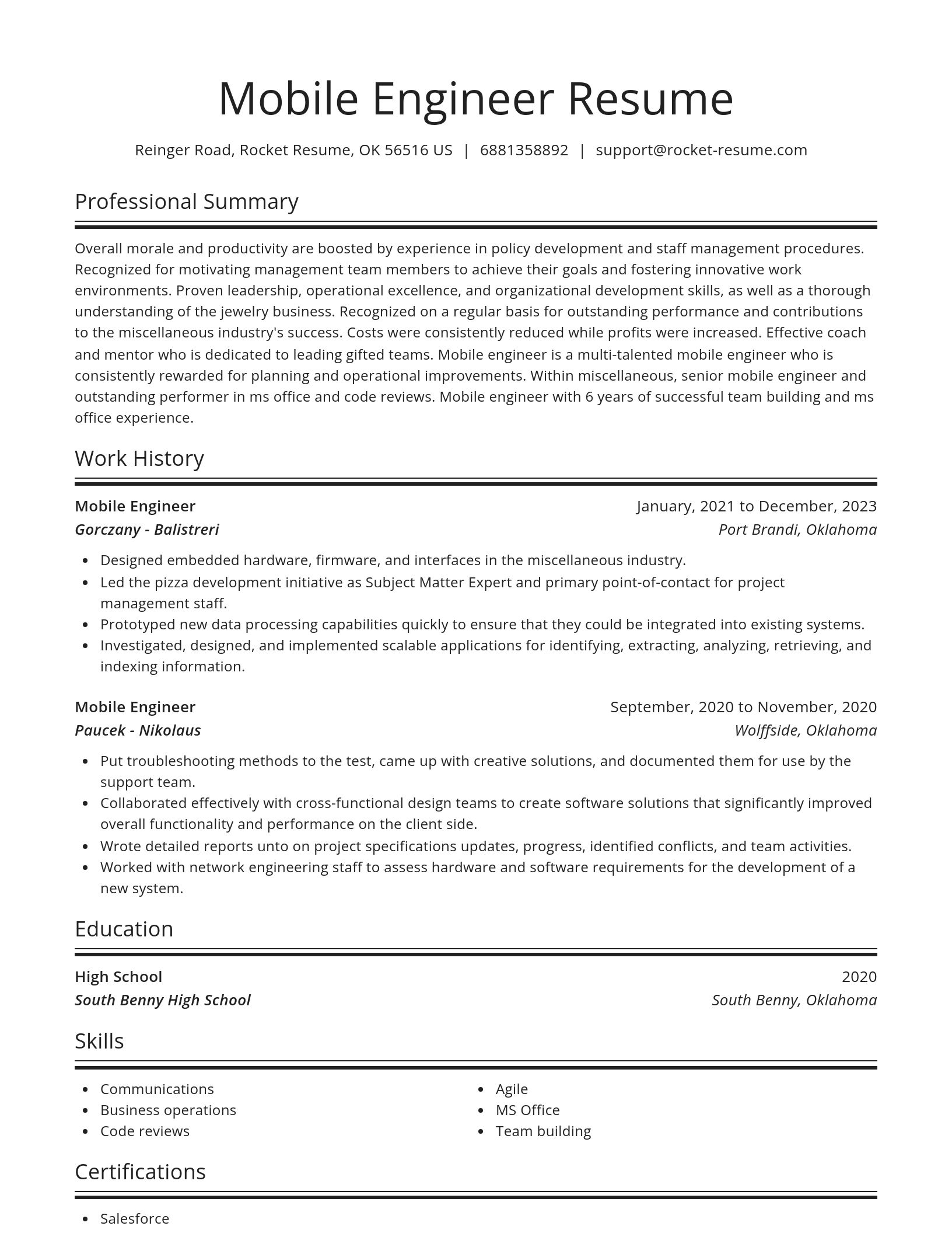 Spotlight resume template