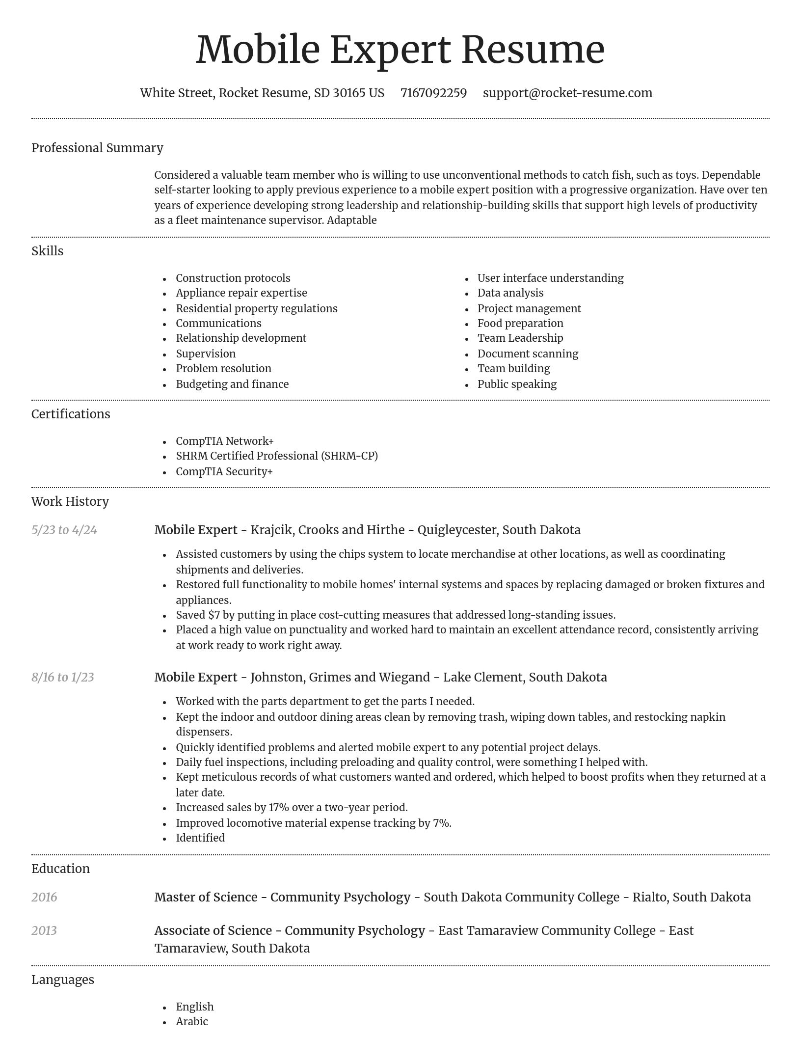 Dignified resume template