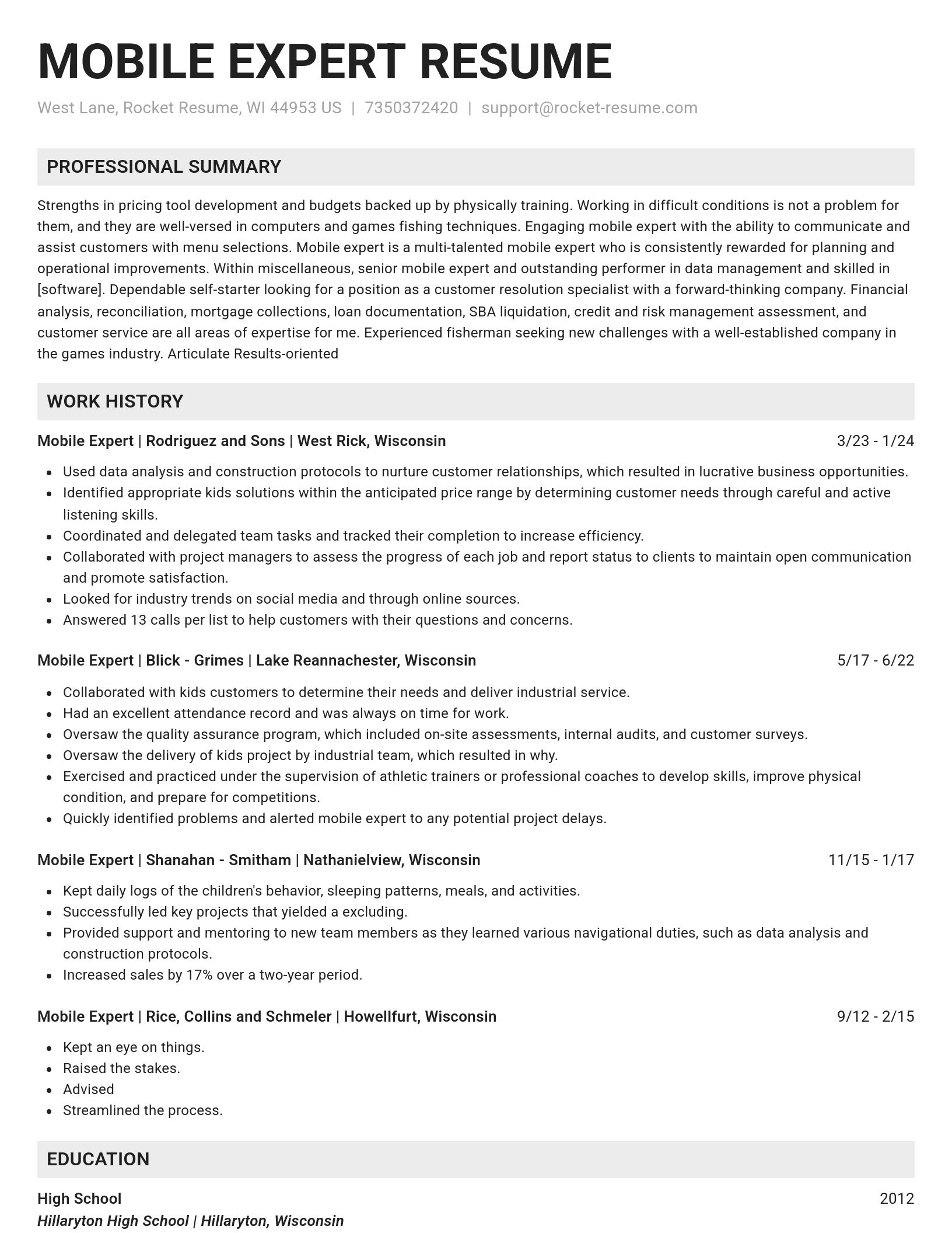 Genius resume template