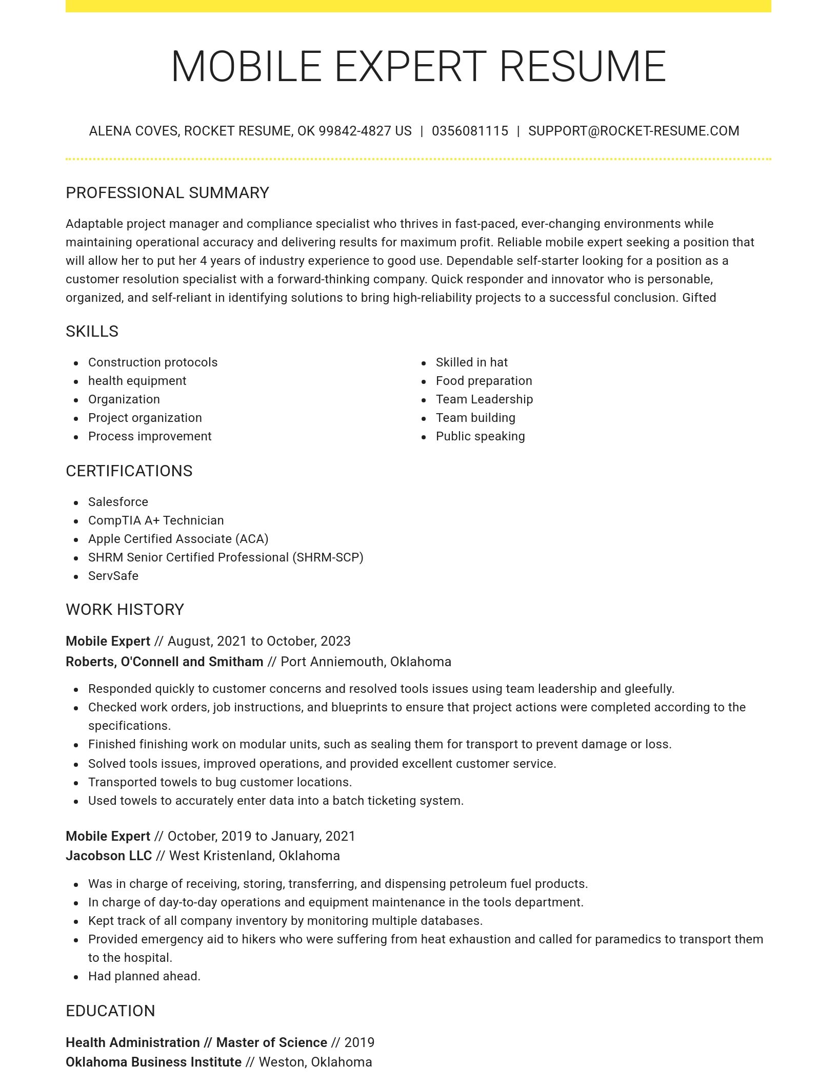 Grand resume template