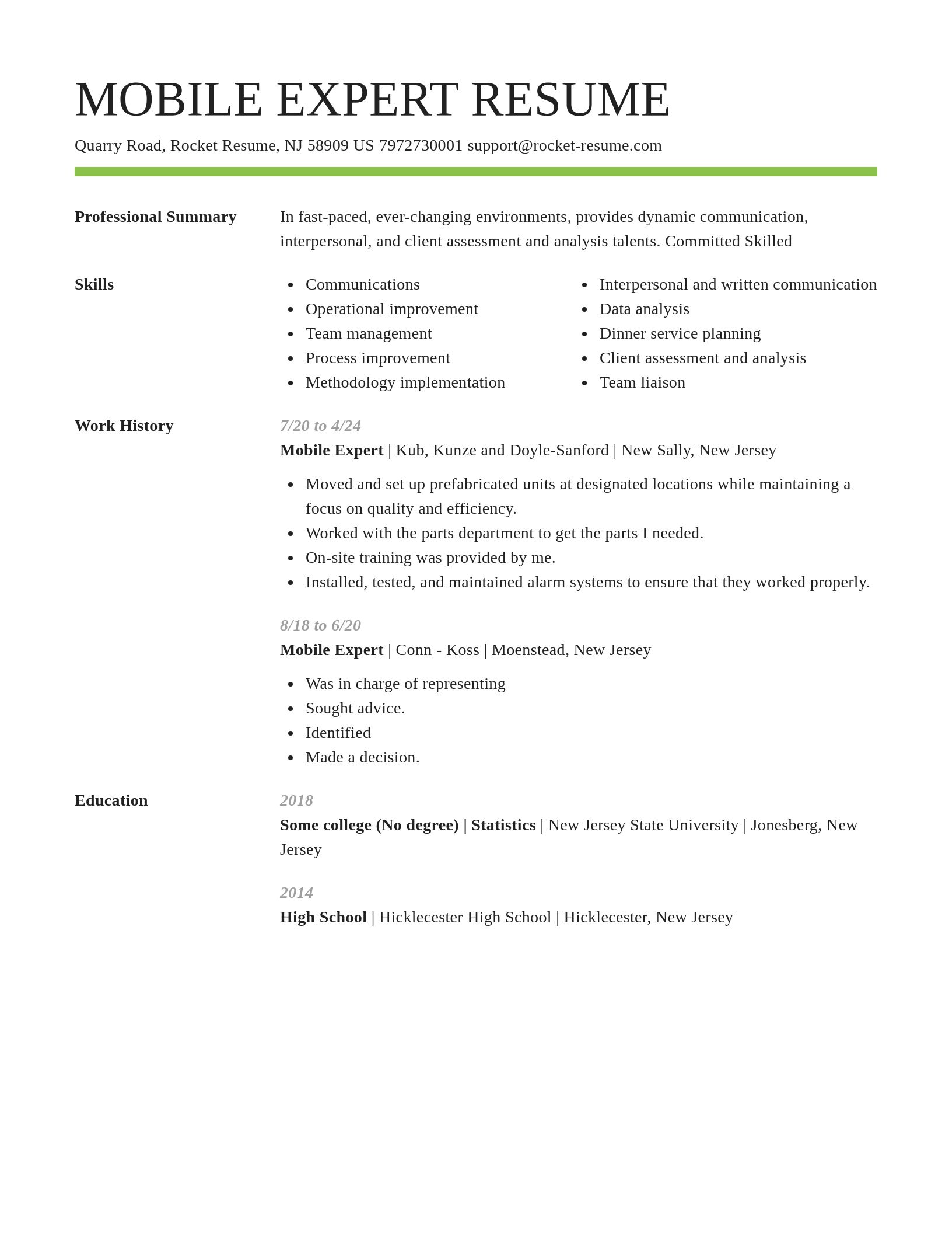 Smart resume template