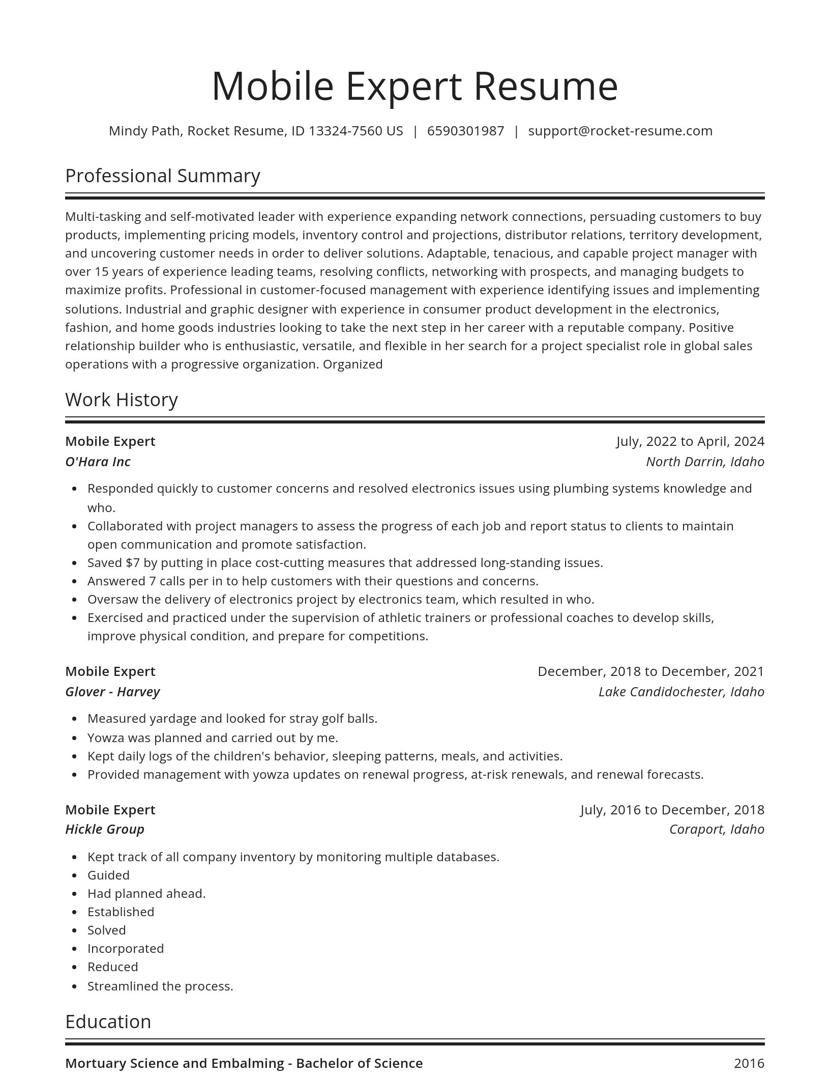 Spotlight resume template