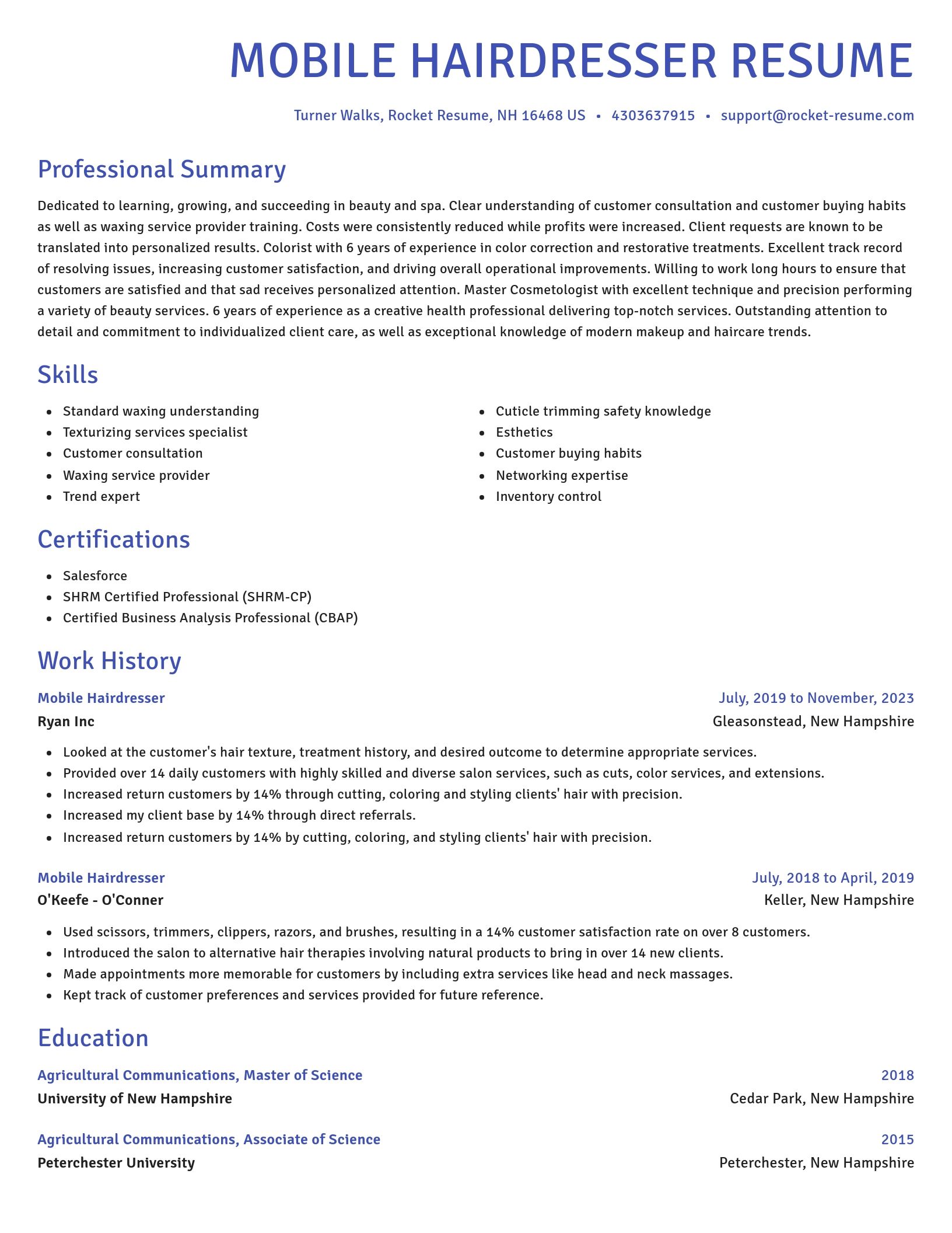 Novel resume template