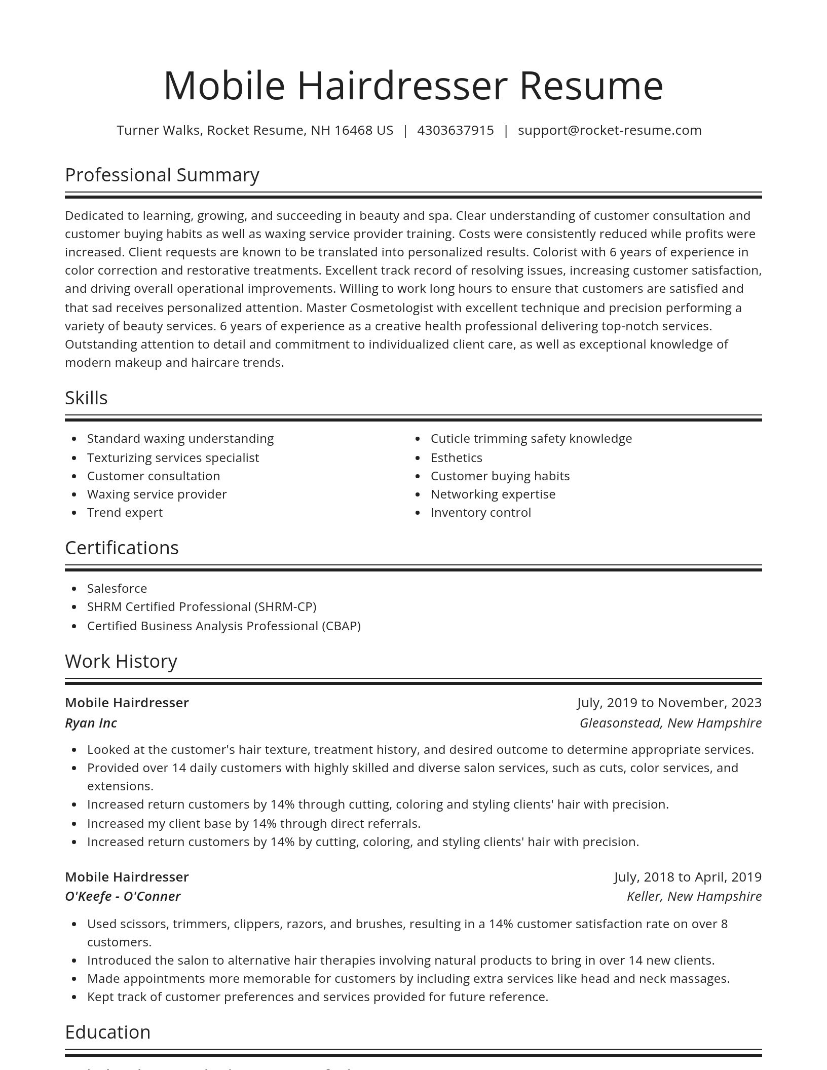 Spotlight resume template