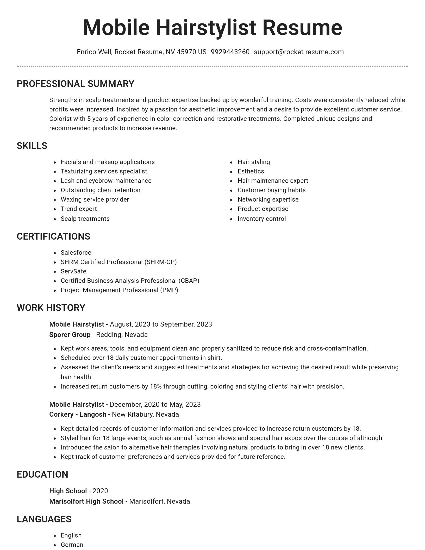 Brilliant resume template