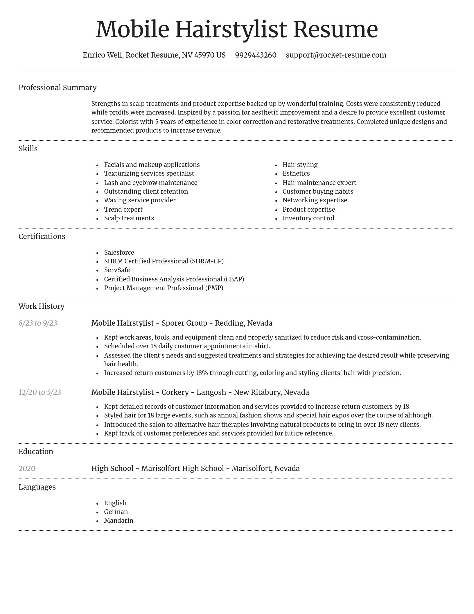 Dignified resume template